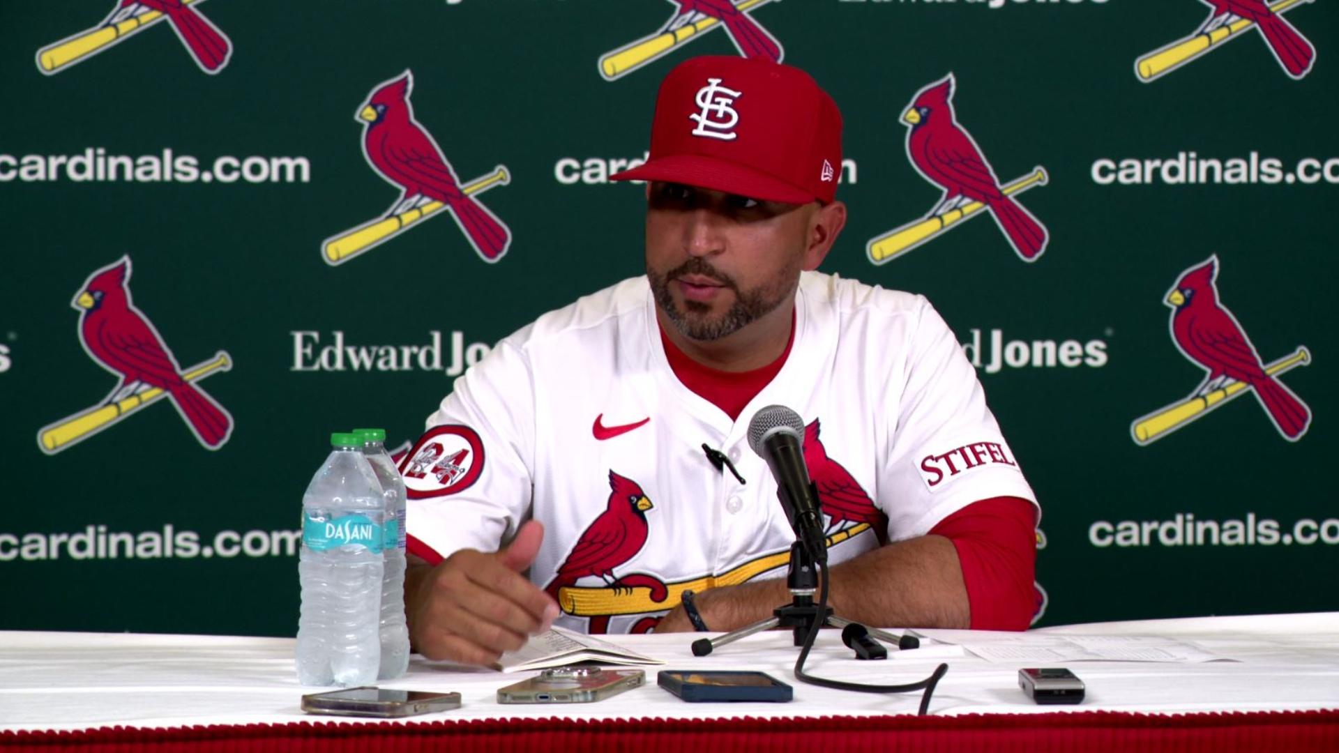 The Cardinals beat the Brewers 3-0 Thursday, led by Victor Scott III. Oli Marmol discusses the team's win.