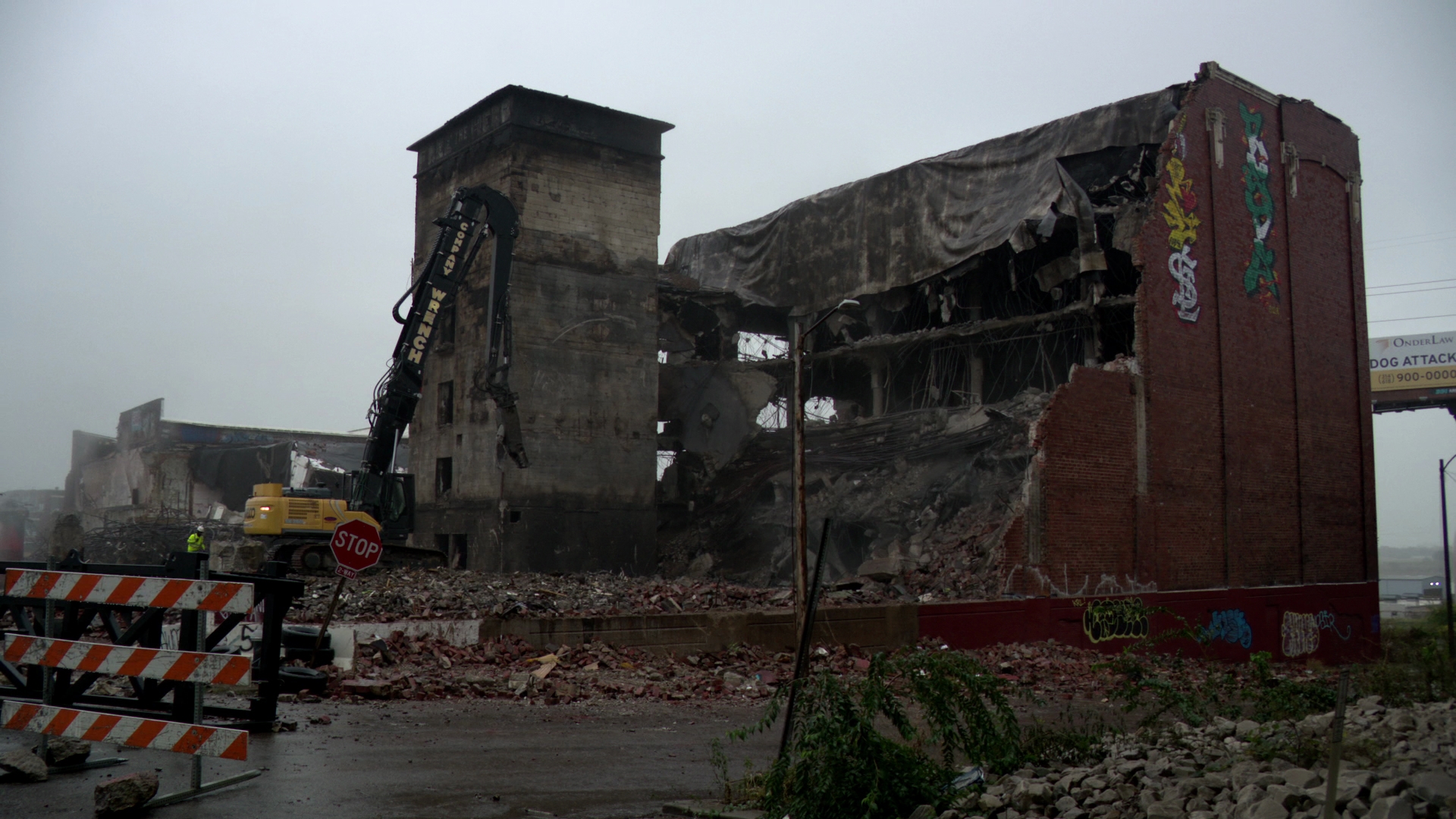 A fire engulfed the building in October, which was first built in 1922. Demolition and cleanup could take close to two more months.