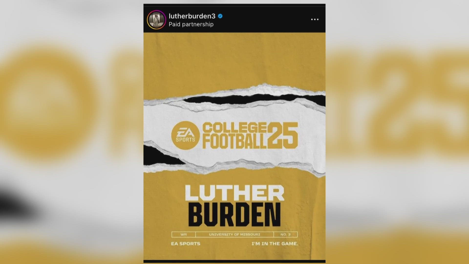 EA Sports College Football video game is returning this summer. Mizzou's Luther Burden III will be in the game and had this prediction for his player rating.