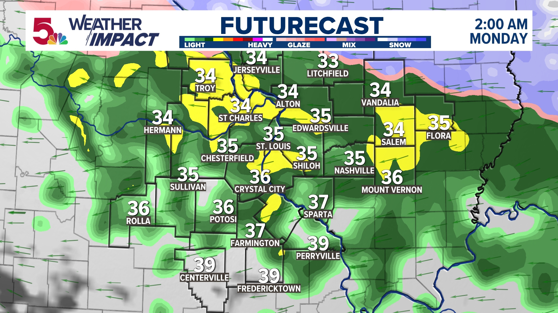 Wintry mix returns to the forecast Sunday into Monday | ksdk.com