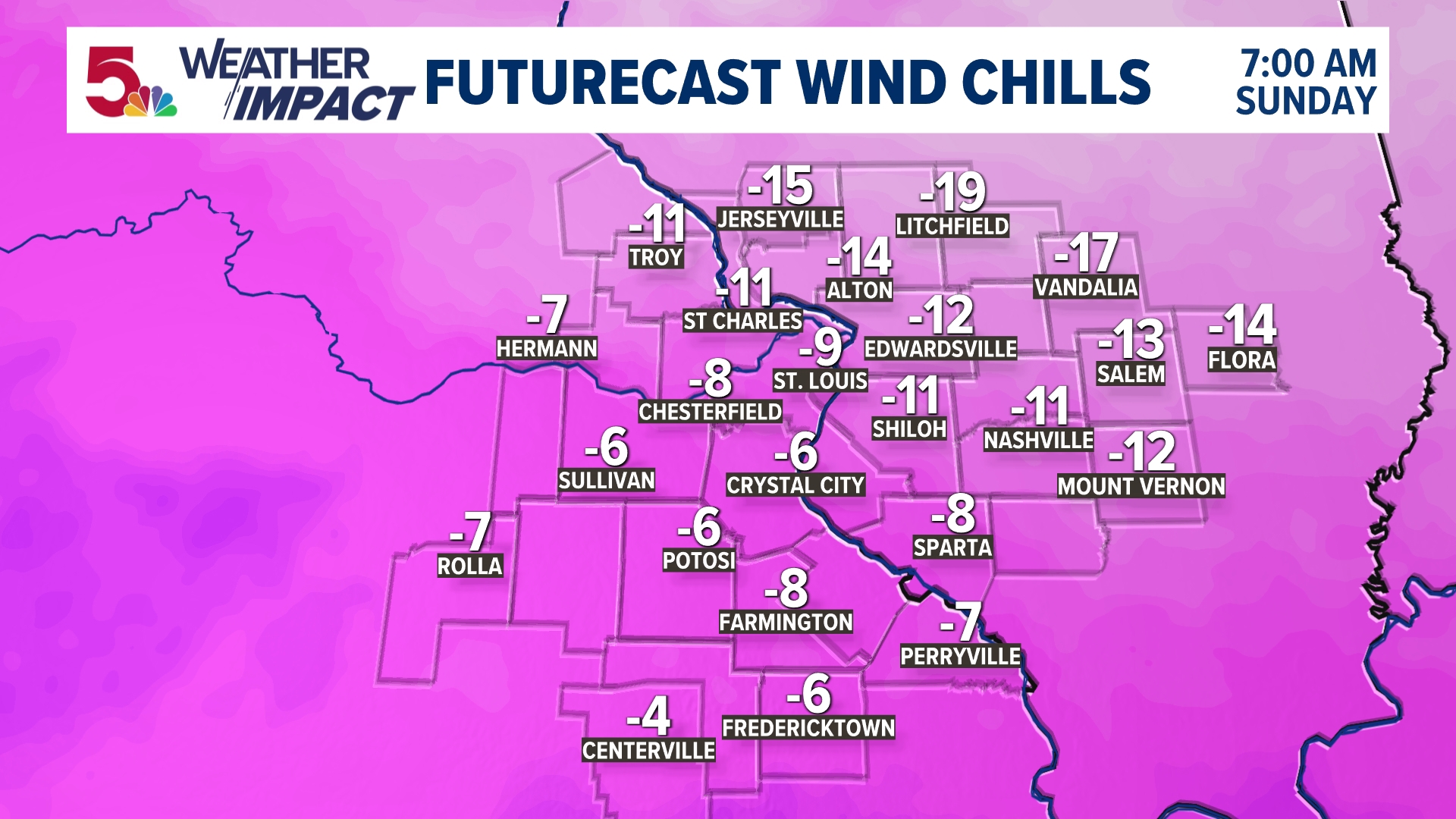Bitter cold air across the region with dangerous wind chills | ksdk.com
