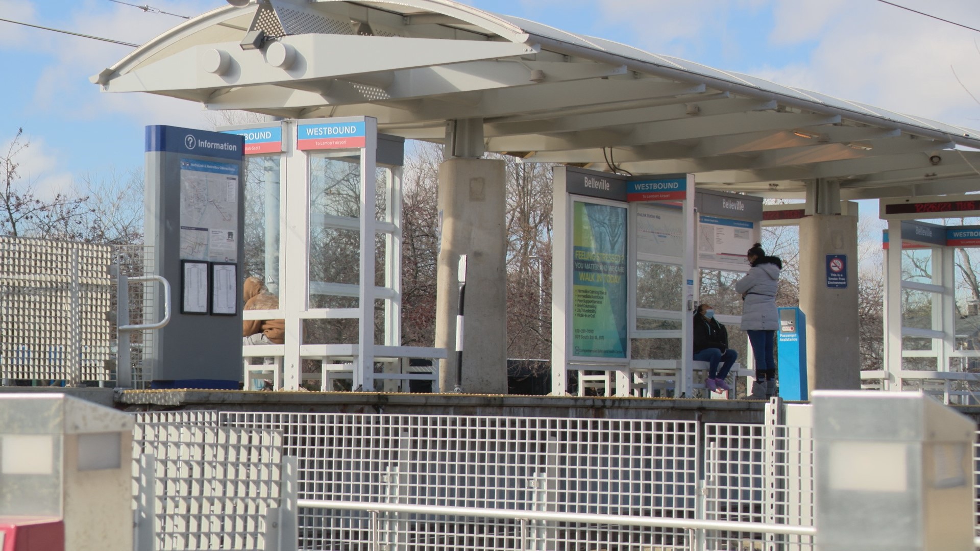 Police said they added patrols at transit stations after a string of armed robberies on the MetroLink last week. The suspect is not in custody.