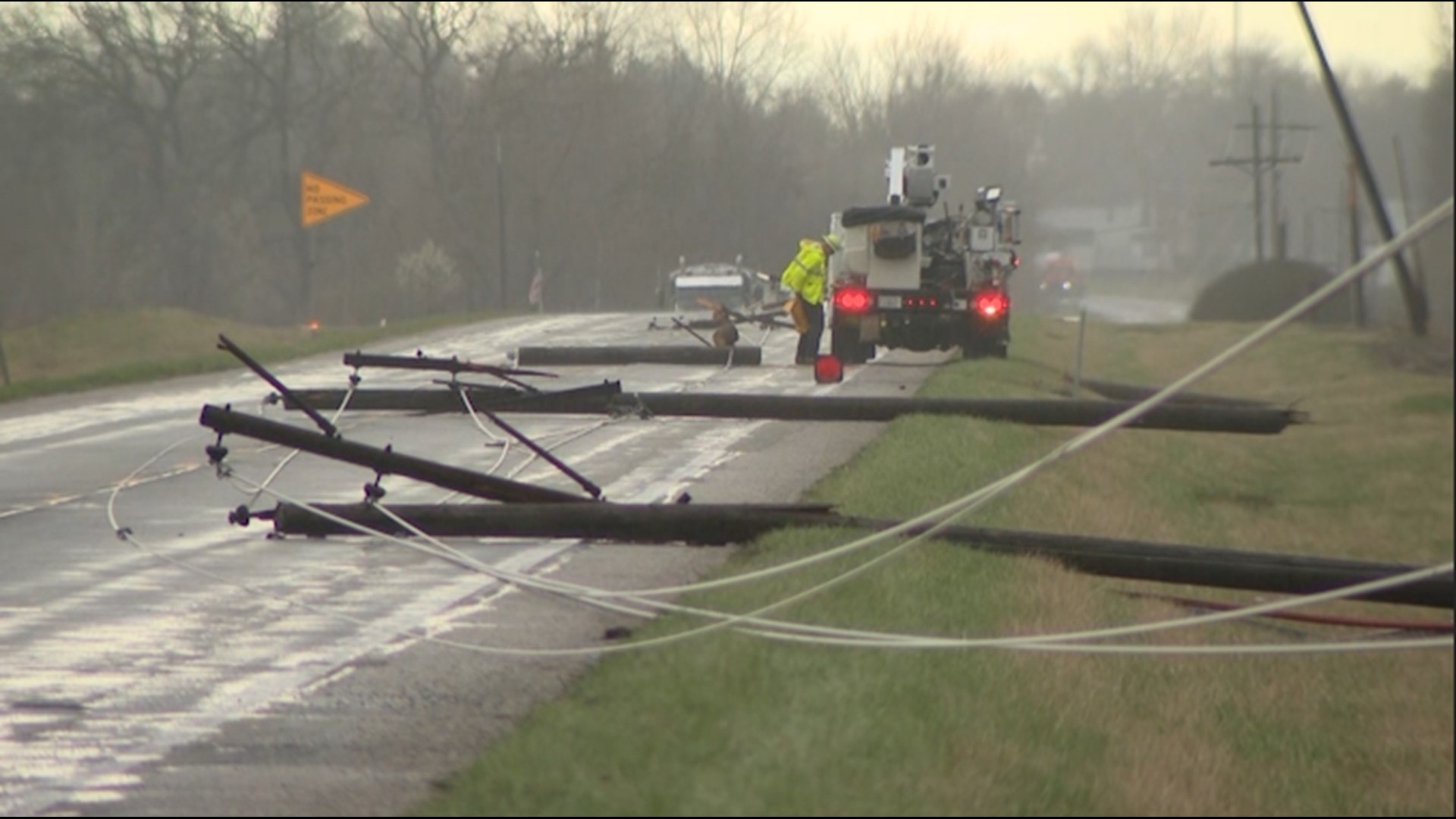 Early morning severe storms leave behind damage in Brighton, Illinois ...