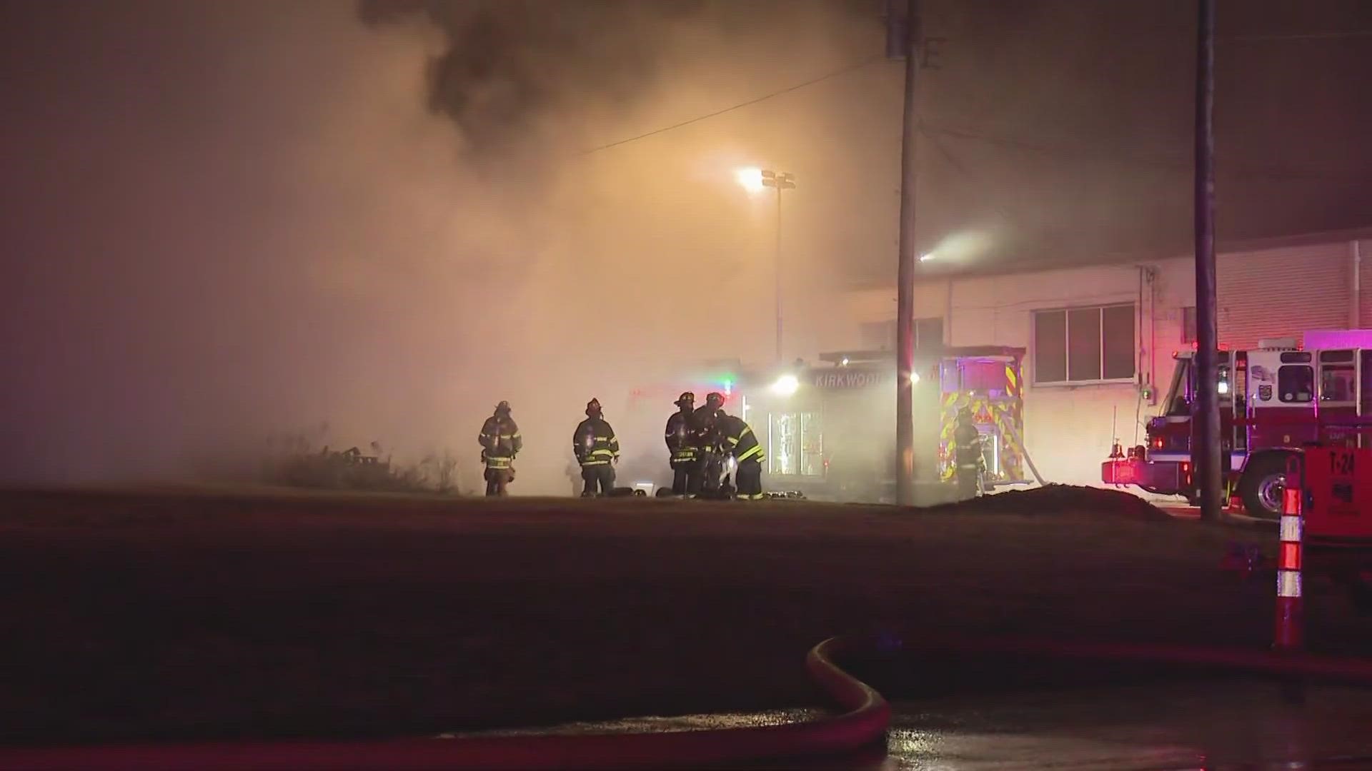 Firefighters said the fire broke out at about 3 a.m. in the back of the Dale Printing Co. building.