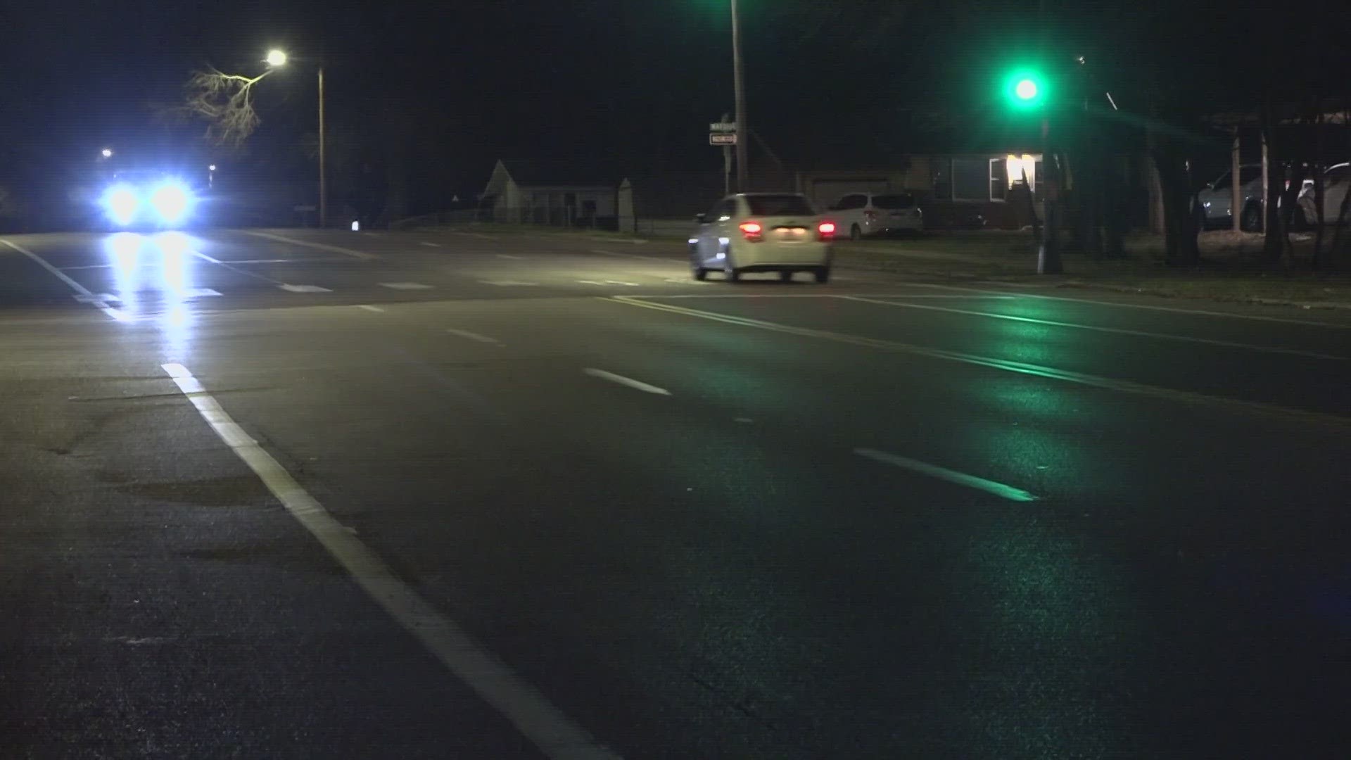 The crash happened Monday night at the intersection of Chambers Road and Joyce Ellen Lane. There, police said a white Ford van struck a pedestrian and drove off.