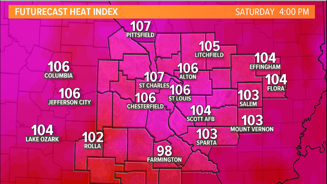 St. Louis forecast timeline: Weekend heat, advisory in effect | ksdk.com