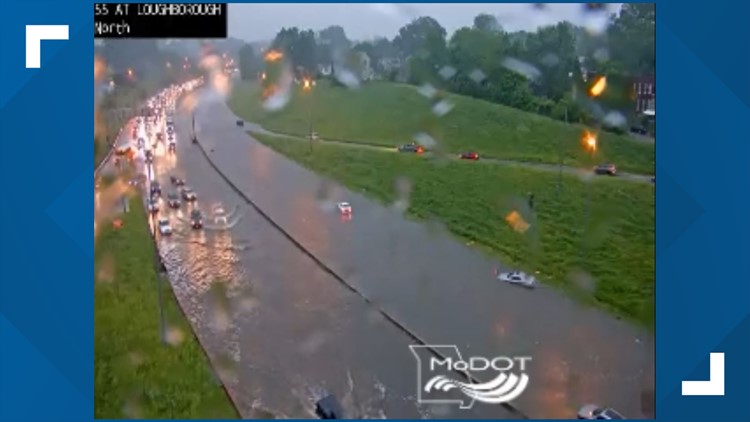 I-55 back open after flooding at Loughborough from heavy rain