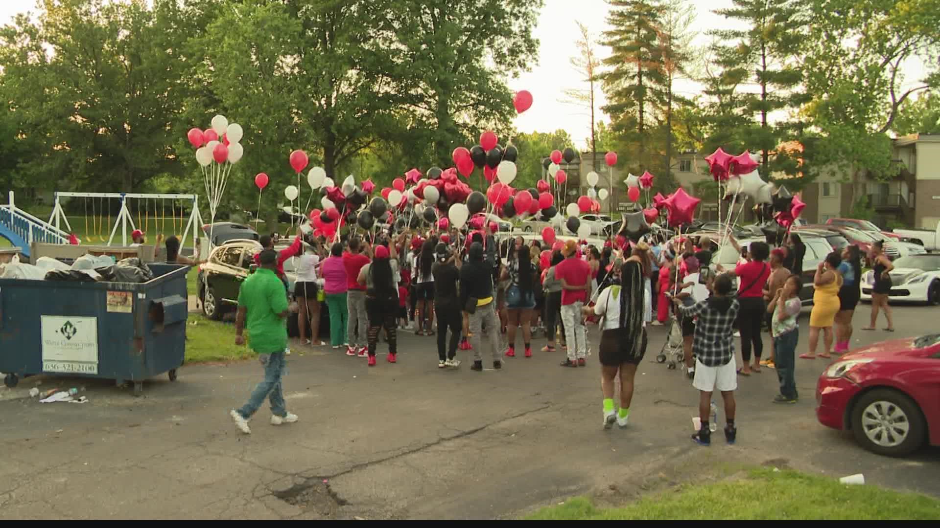 More than 100 people paid their respects during a balloon release for 21-year-old Terrance 'TBaby' Taylor who was shot and killed Sunday.