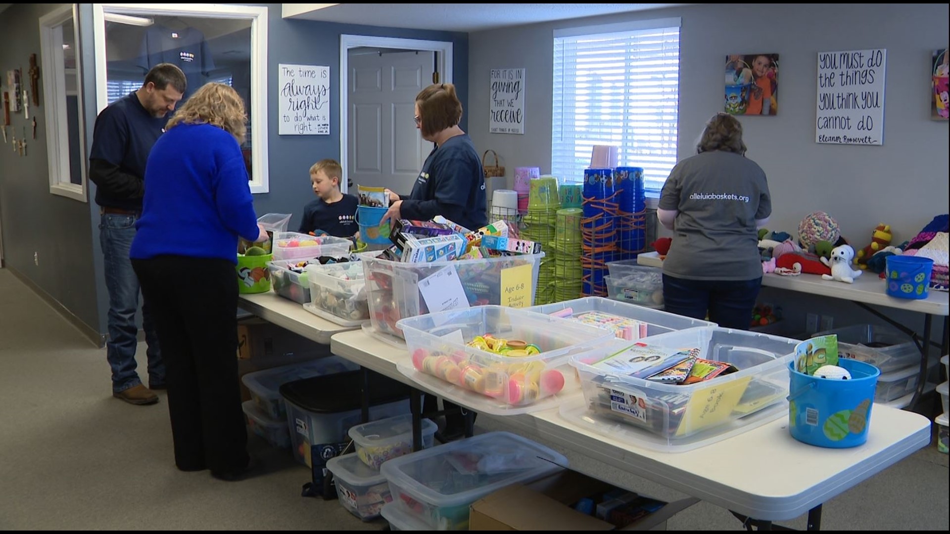 Luke Flerlage has been volunteering at Alleluia Baskets since he was 3. Alleluia works all year to deliver Easter Baskets to kids whose families are in need.