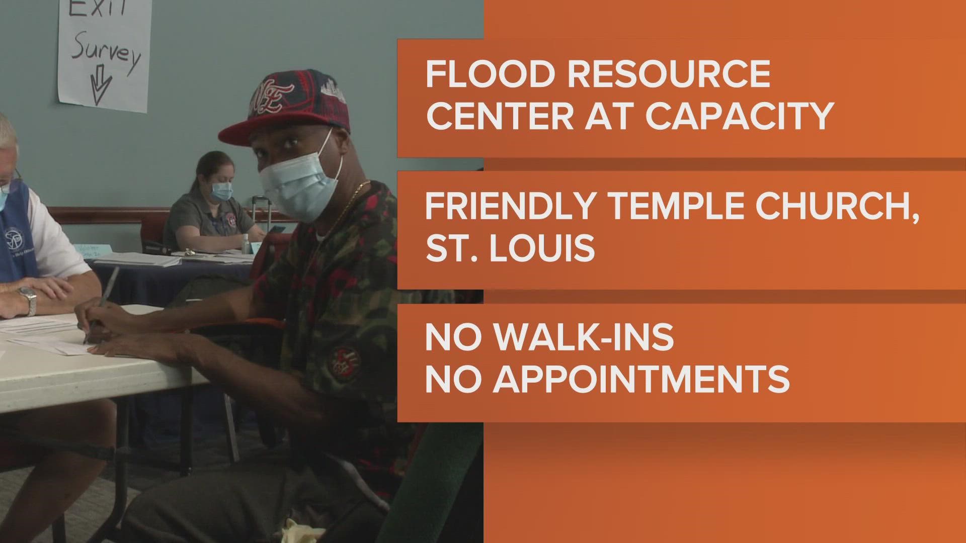 Agencies at a flood resource center say they don’t have the ability to help everyone. On-person appointments are completely booked and they can’t take walk-ins.