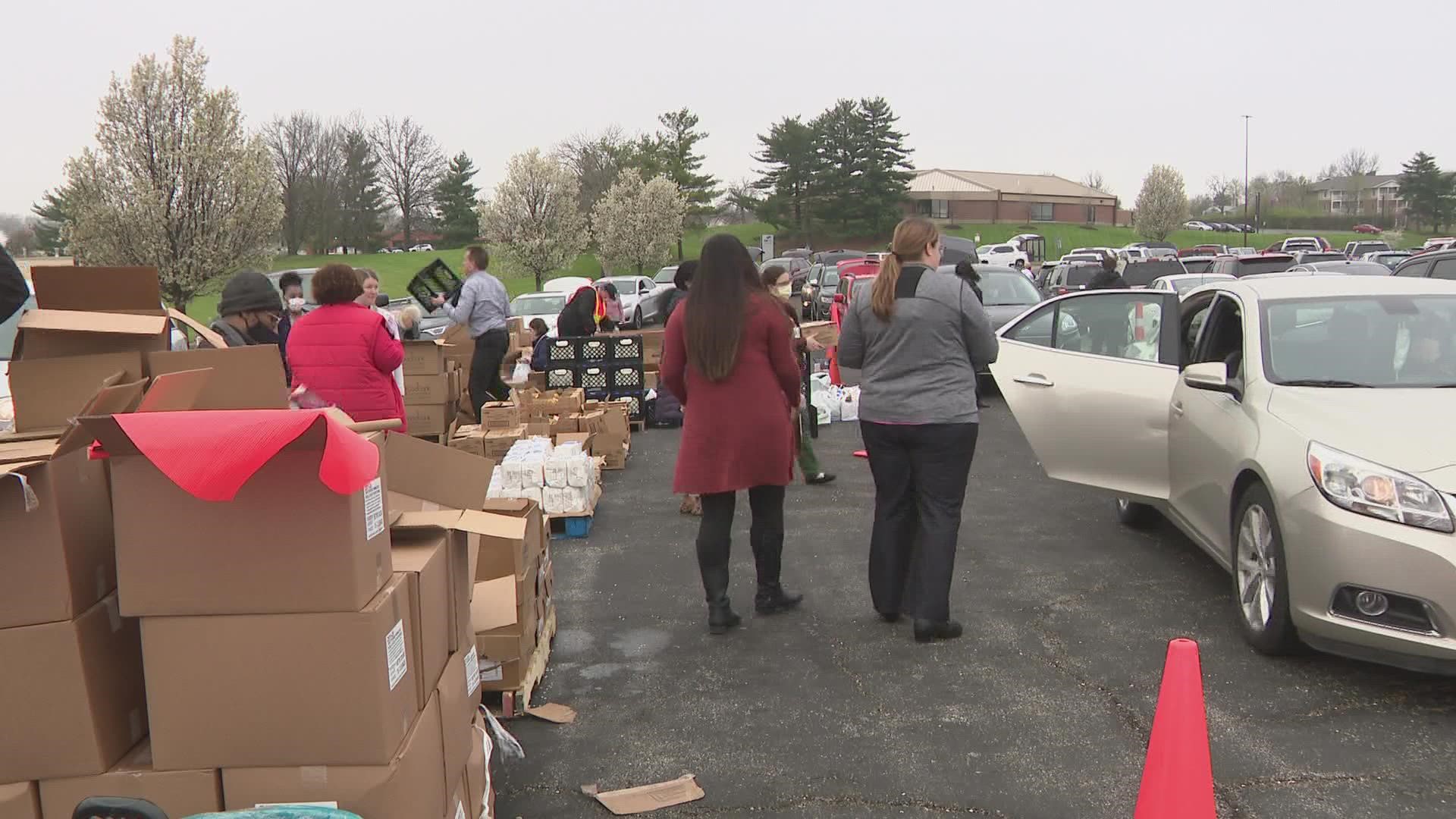 Area food banks, SSM Health host drivethru food event in Alorton