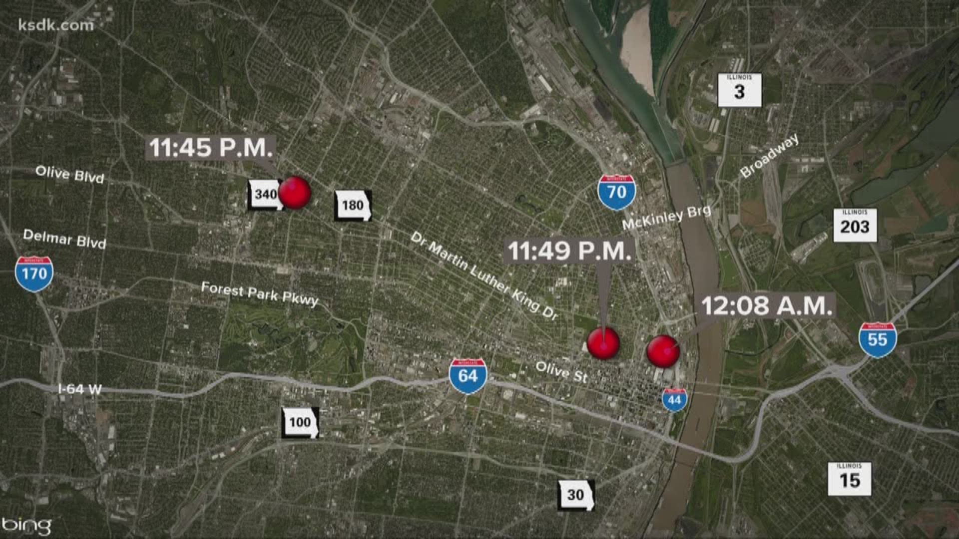 Three people were shot in a 30-minute window late Monday night into Tuesday morning. All of the victims survived.