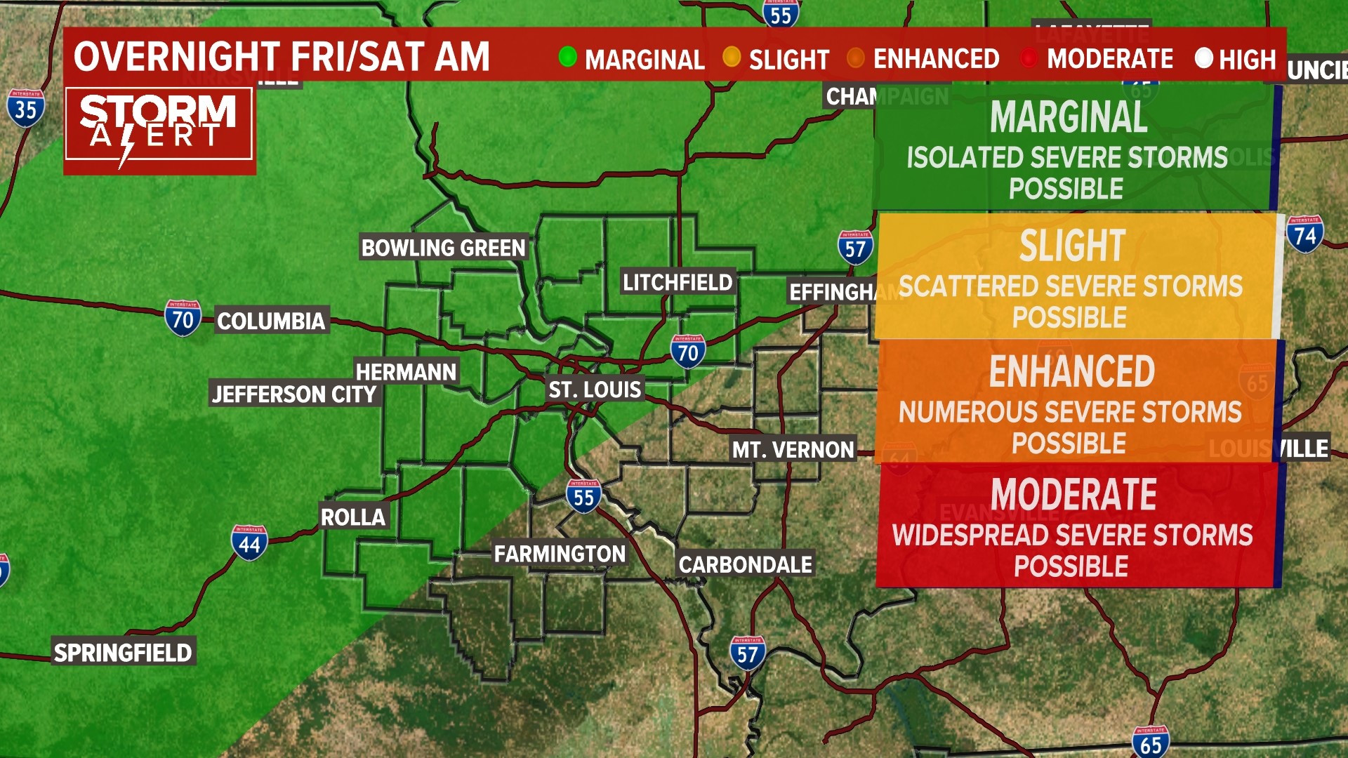 Lush Severe Storms Possible Thursday For St. Louis, Across Southern Illinois Scene Art Lush Severe Storms Possible Thursday For St. Louis, Across Southern Illinois Scene Art
