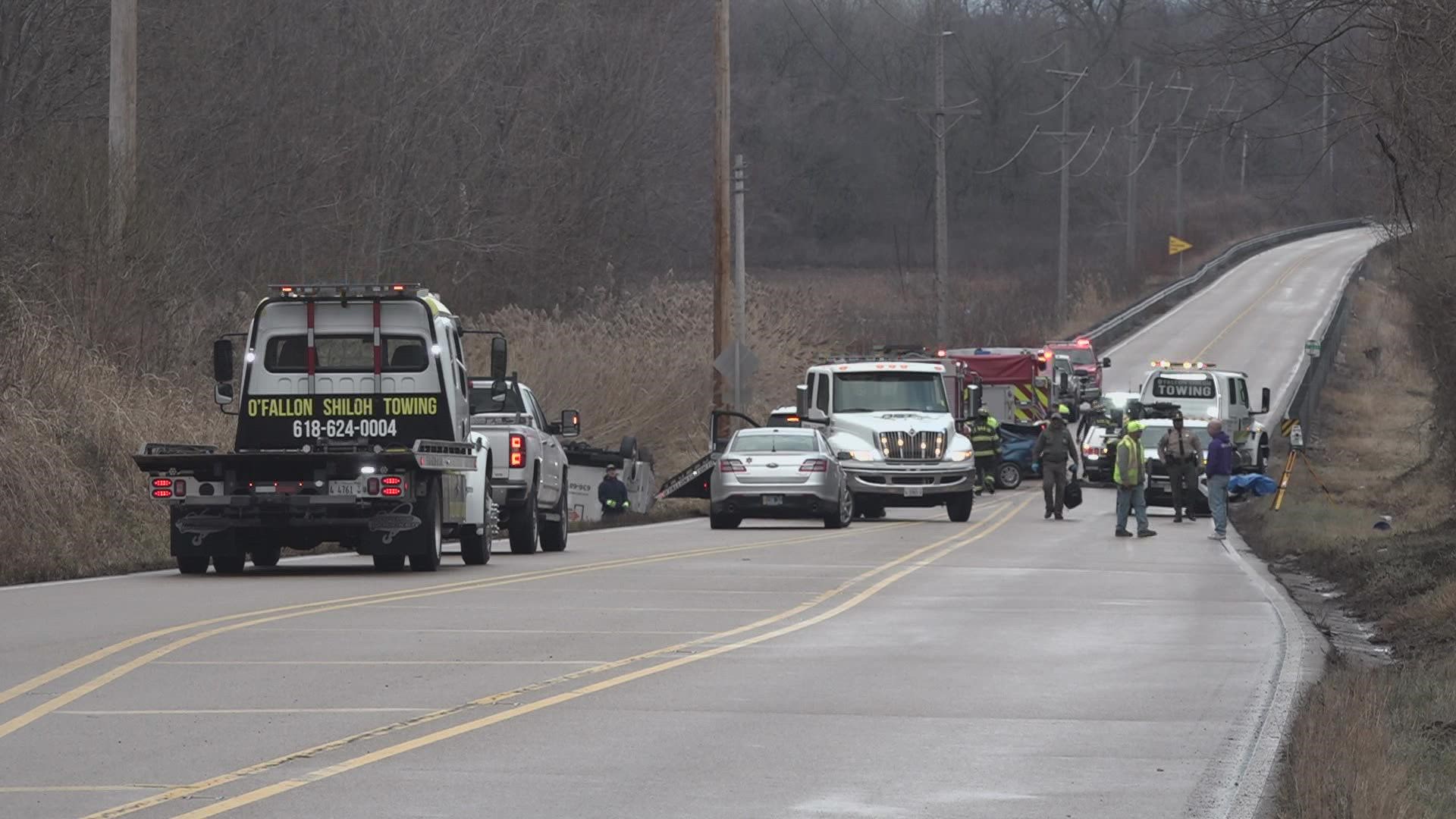 One person has died in the crash on Highway 50 near Rieder Road, just west of Lebanon.