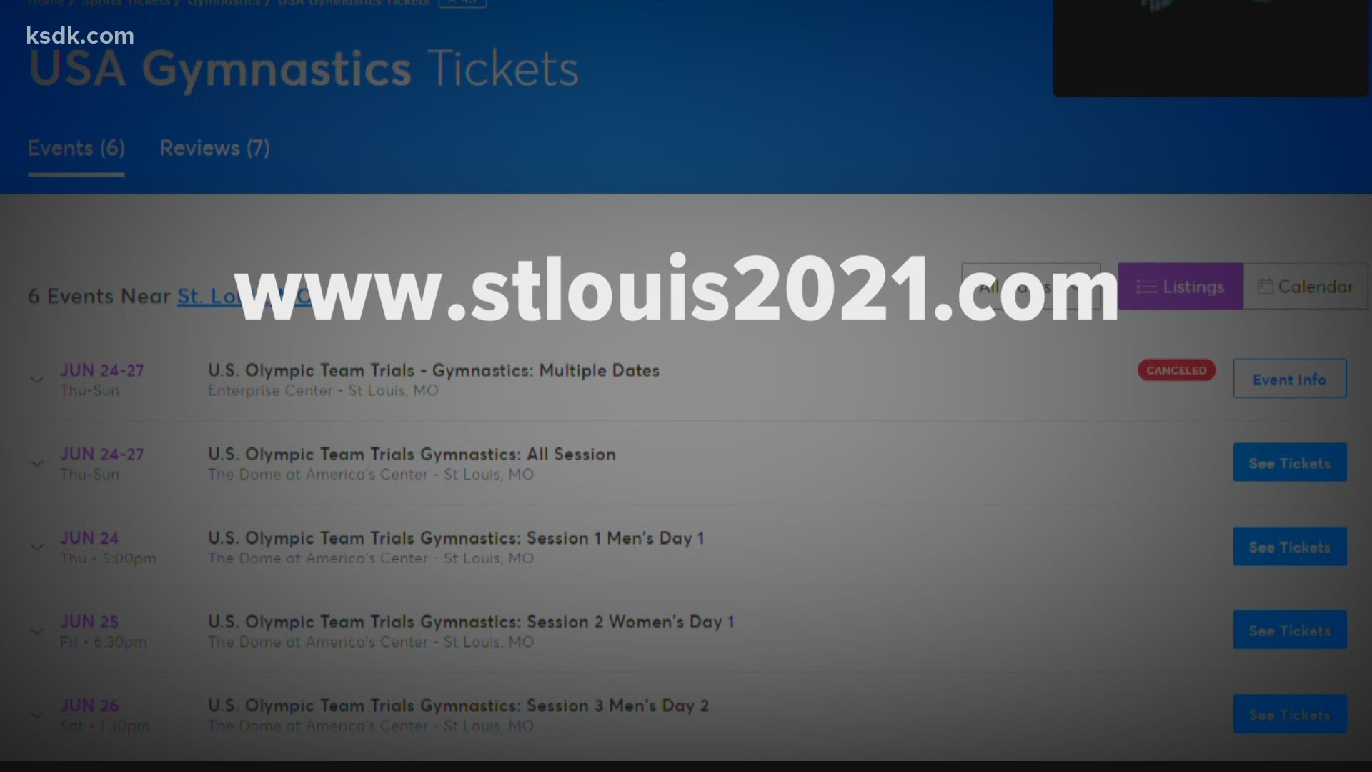 I-Team warns of online impostor selling Olympic trials tickets. This site, www.stlouis2021.com, is the real deal.