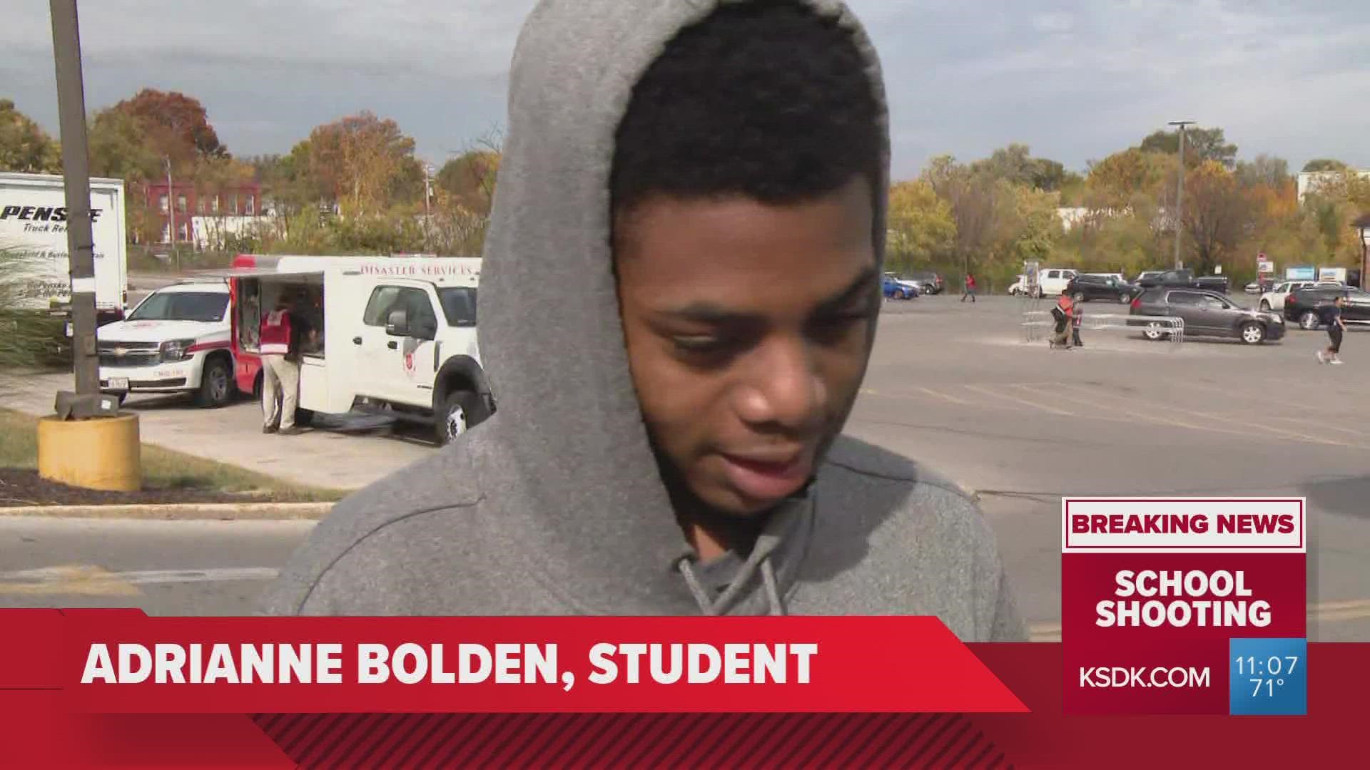 A student describes realizing the situation at Central VPA High School was not a drill. Five people and the suspect were hurt.