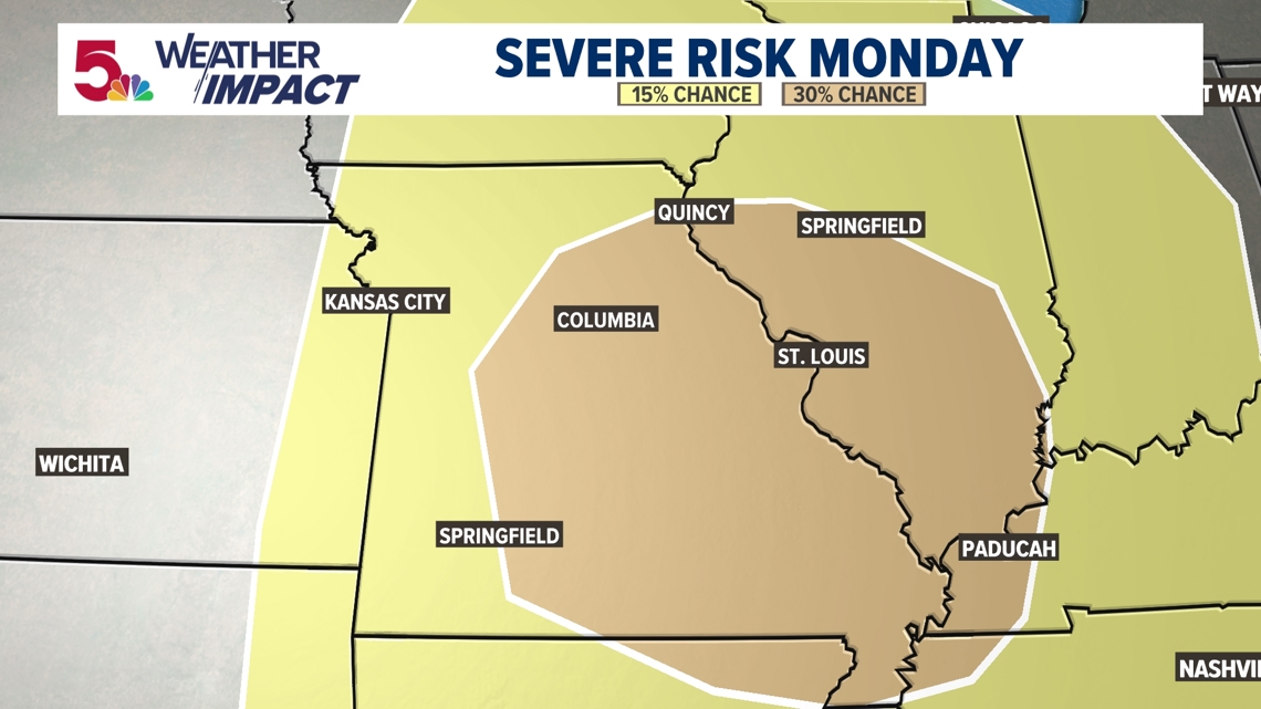 Severe weather chances return to the region Monday