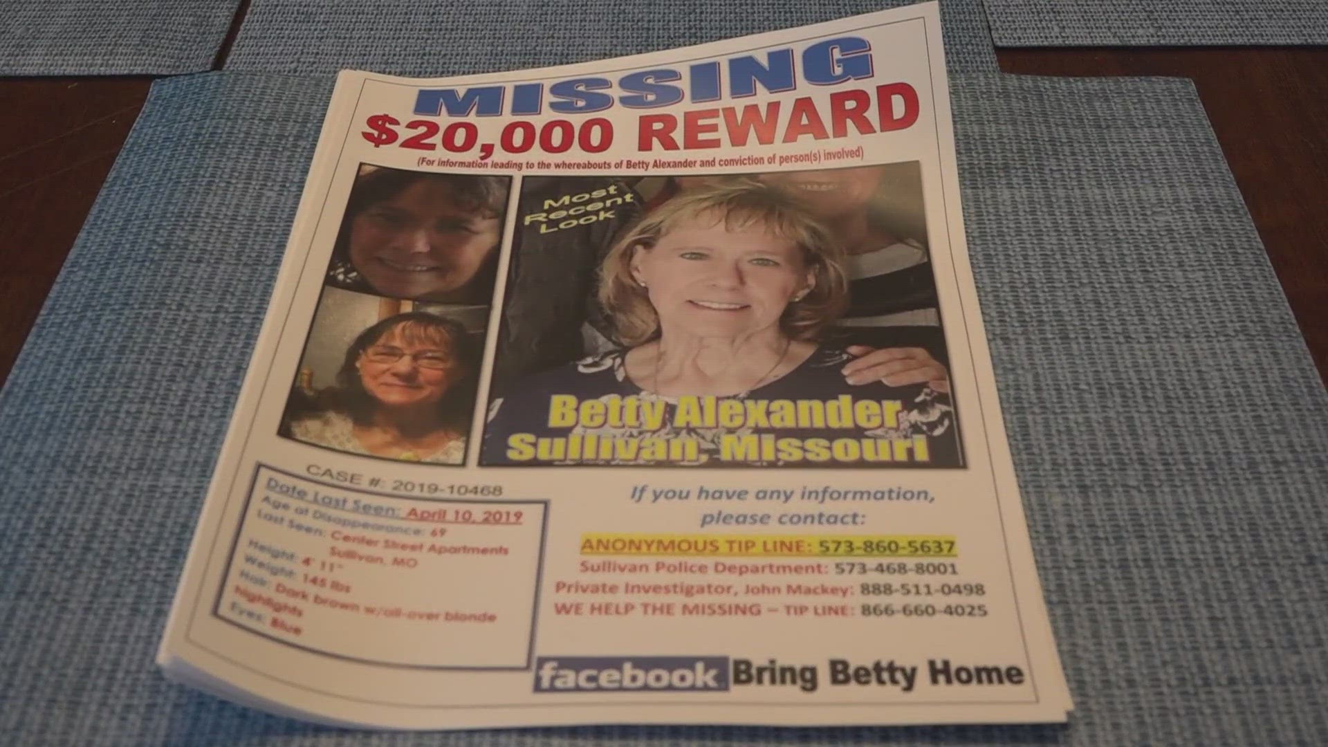 72-year-old Betty Alexander went missing from her apartment complex on April 10, 2019