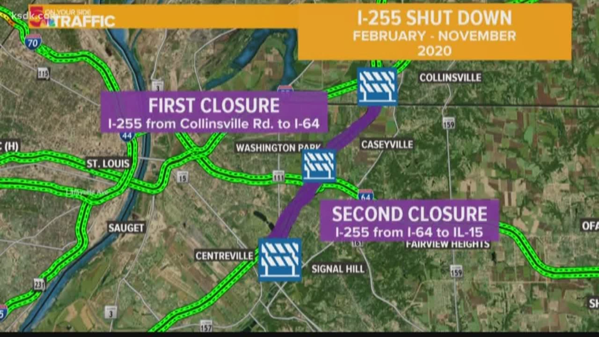 Metro East drivers, brace yourselves for a major traffic shake-up. Parts of Interstate 255 in Illinois will be shut down over the next several months.