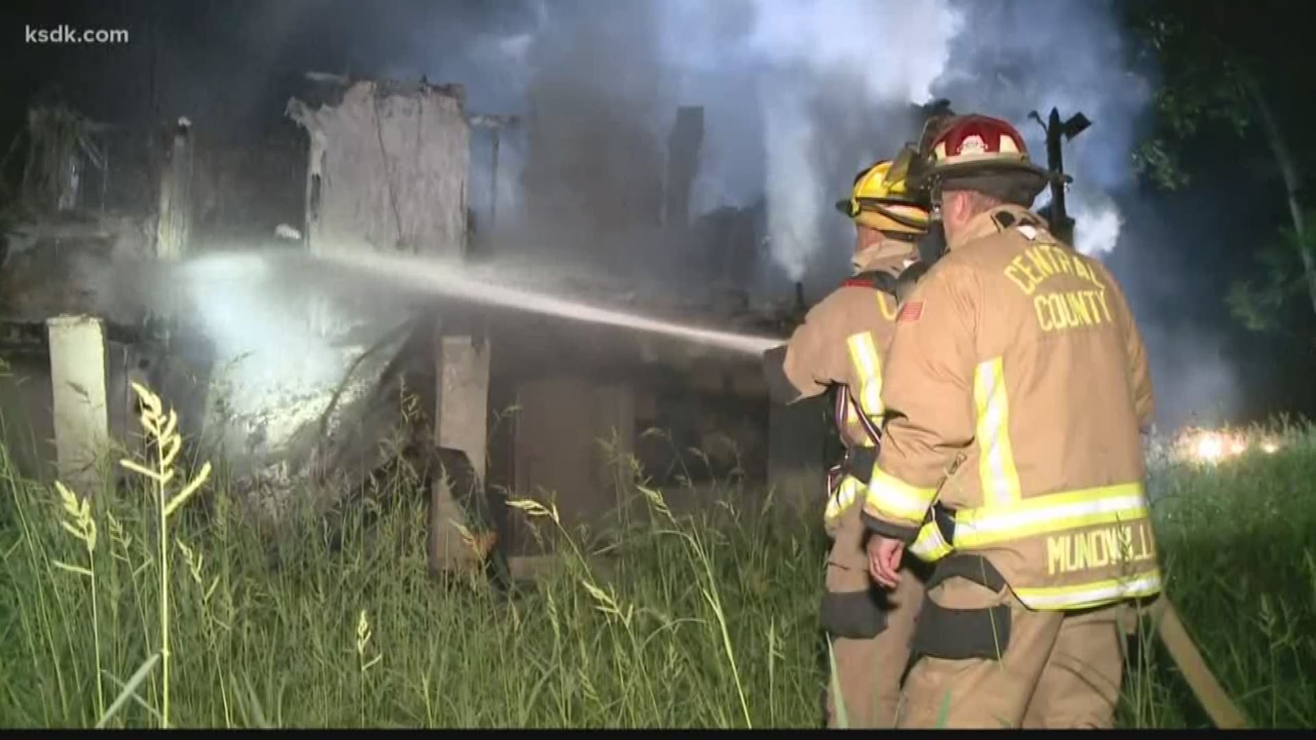 Twenty firefighters spend more than two hours battling fire in St. Charles County.