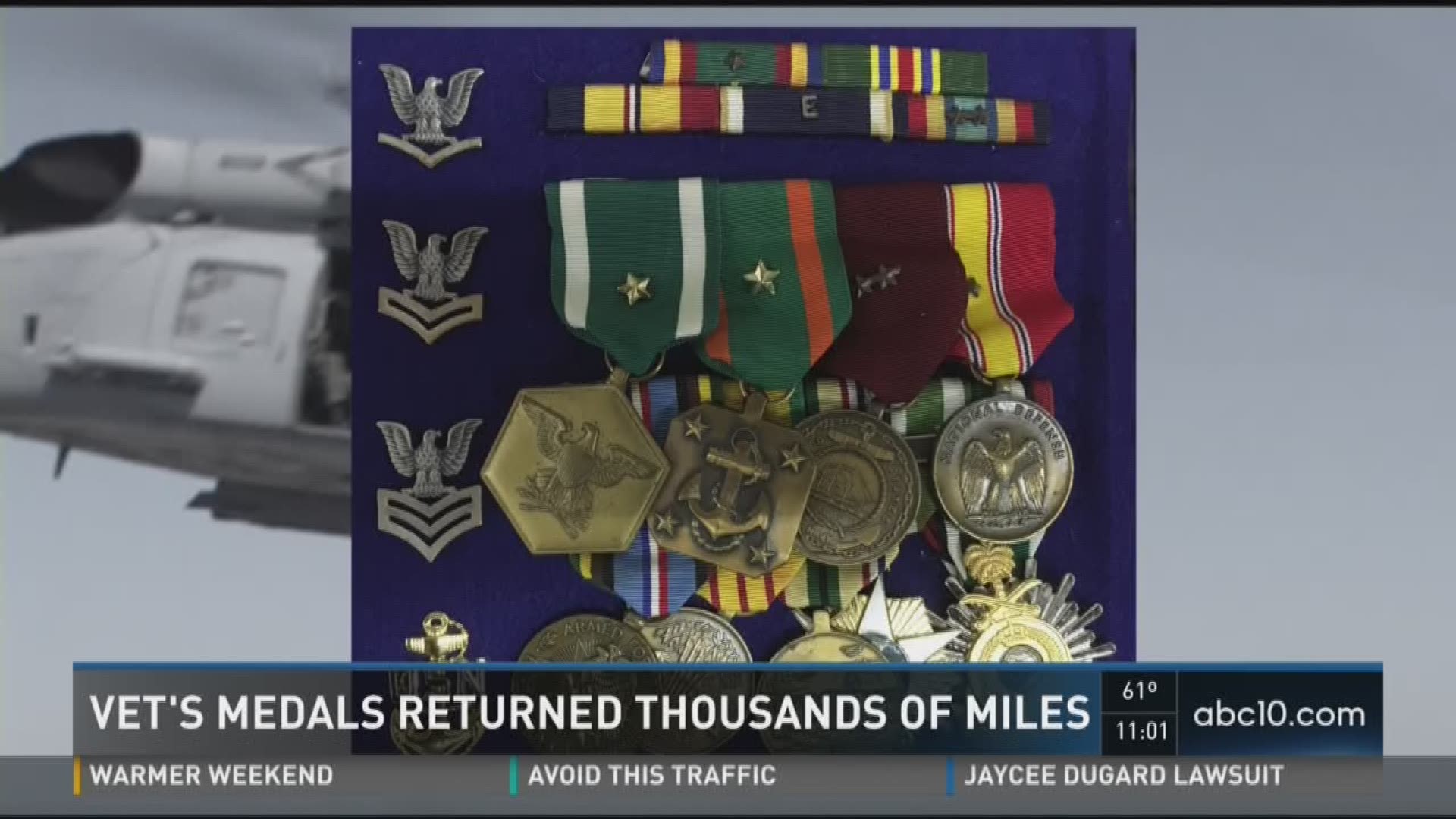 Navy veteran's stolen medals found by Modesto police. Police sent the medals 2,300 miles to Alabama to return to owner.