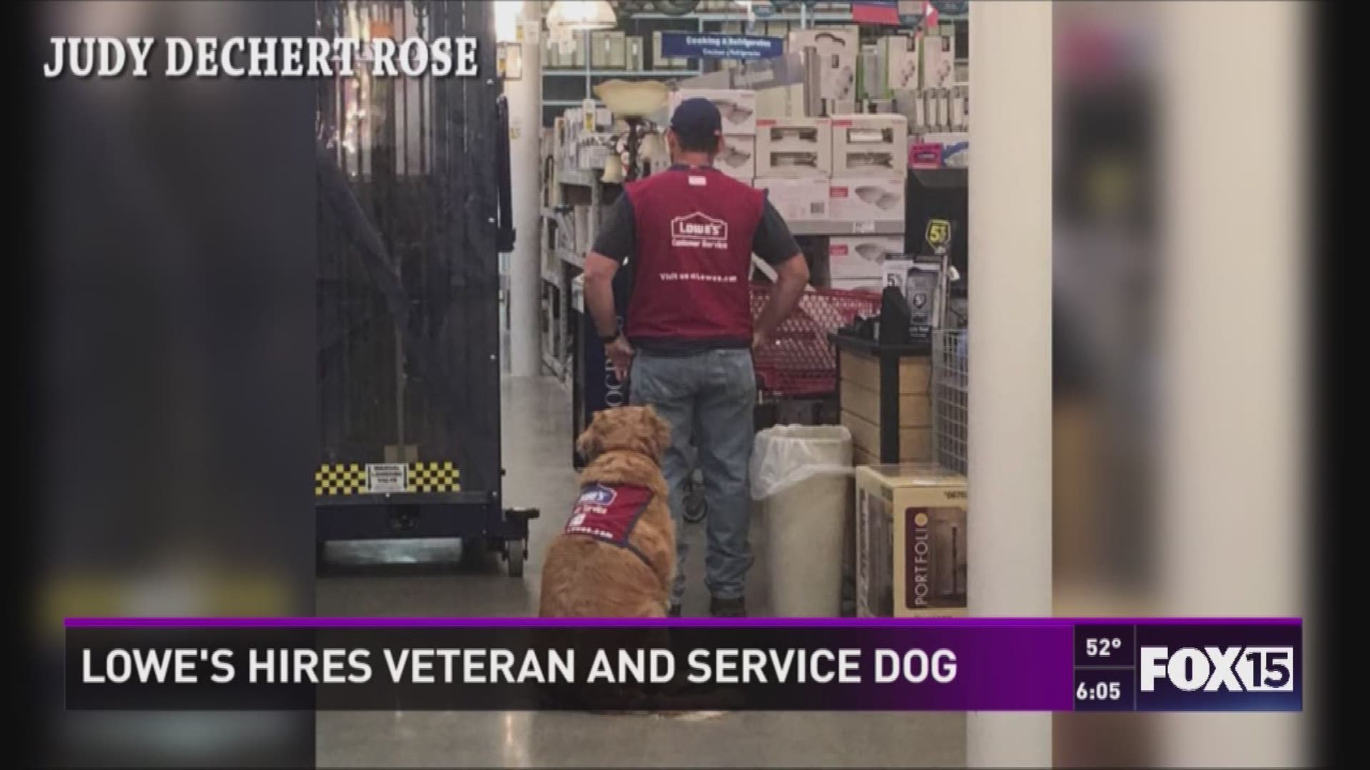 An Abilene home improvement store has two new employees: one with two legs, another with four.