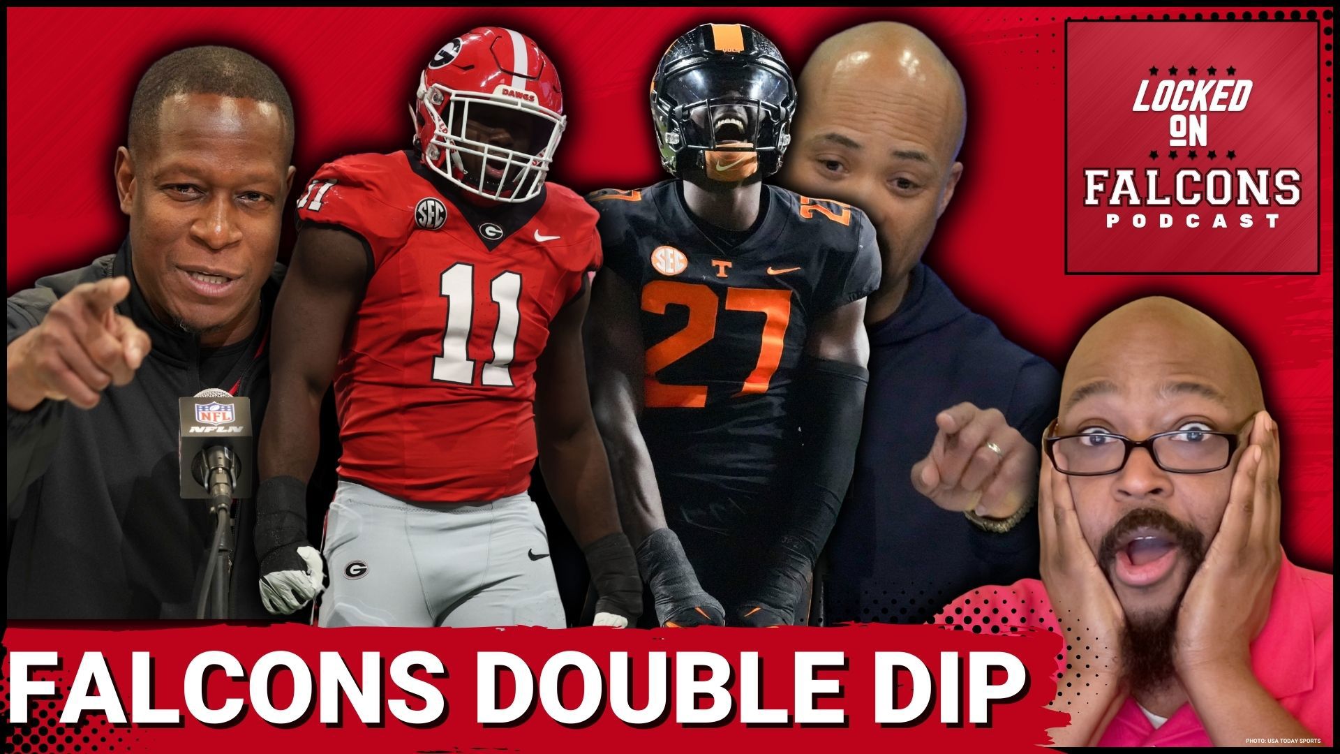 The Atlanta Falcons took two bites at the apple to fix their pass rush, selecting Georgia's Jalon Walker and Tennessee's James Pearce Jr. with the first-round select