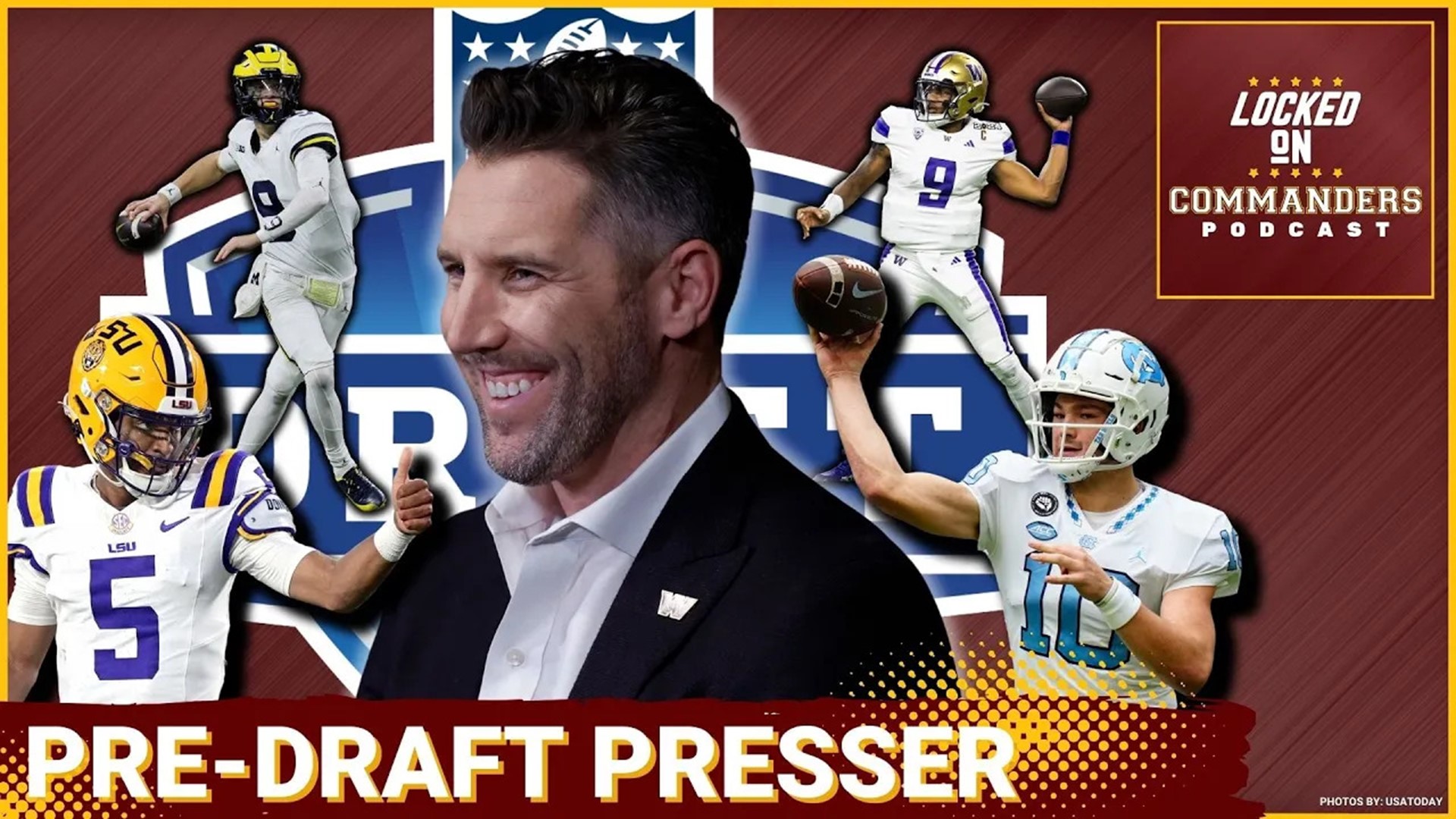 Washington Commanders general manager Adam Peters and assistant general manager Lance Newmark held their pre-NFL Draft press conference on Thursday.