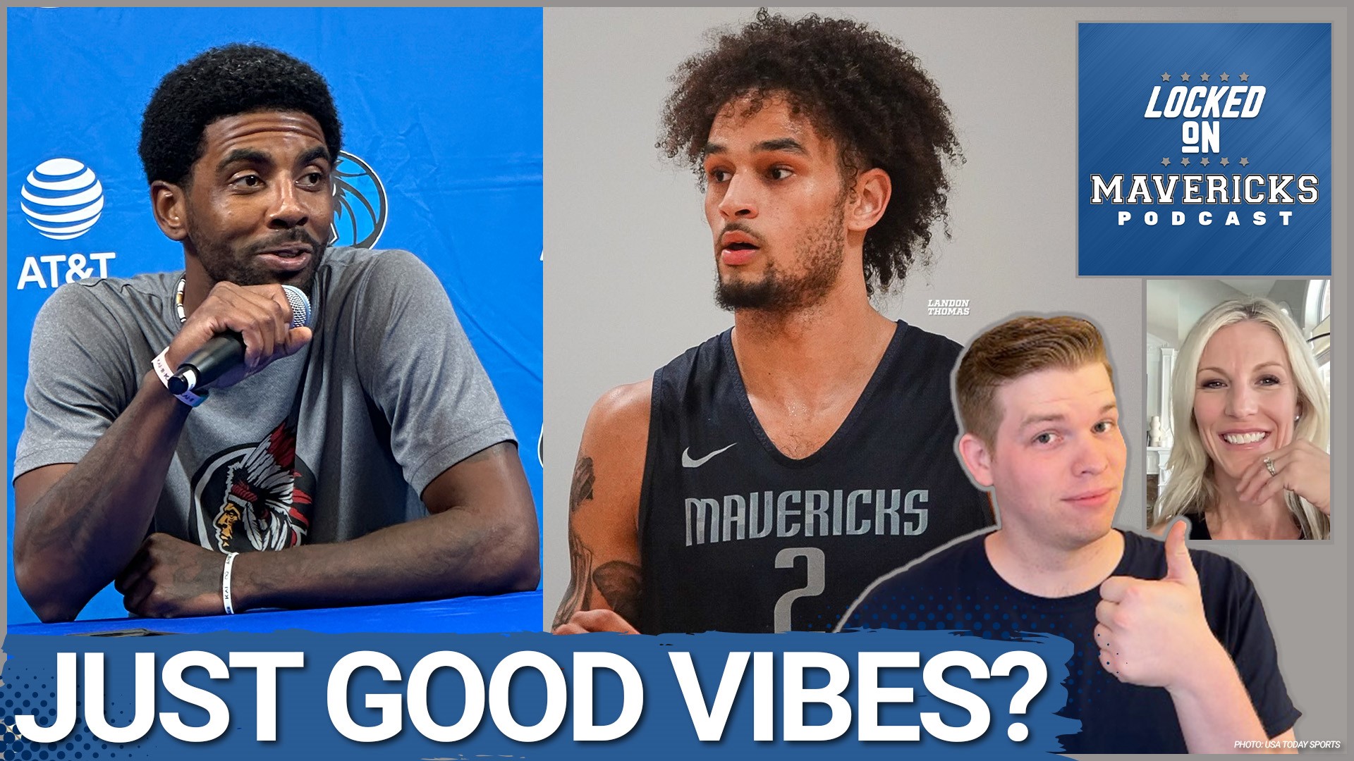 Nick Angstadt is joined by Dana Larson to discuss Jason Kidd's comments on the Mavs' Rookies and Kyrie Irving's good vibes at Dallas Mavericks Training Camp.