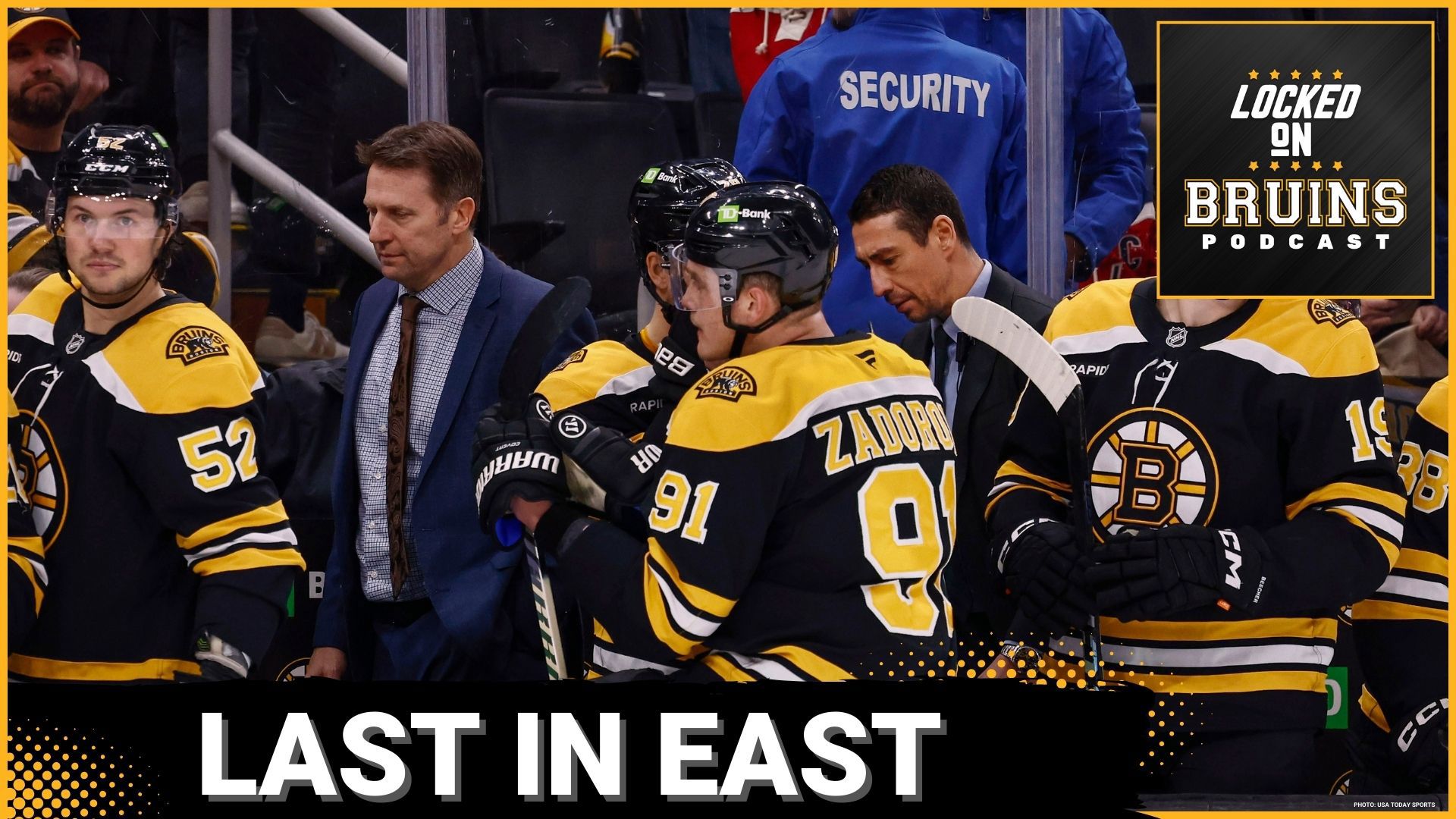 On the Bruins' nine-game losing streak, their drop to last place in the Eastern Conference, and the possibility of securing a top-five draft pick.
