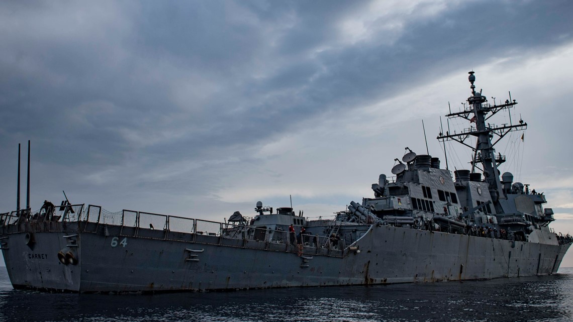 Navy warship intercepts missiles, drones from Yemen | ksdk.com