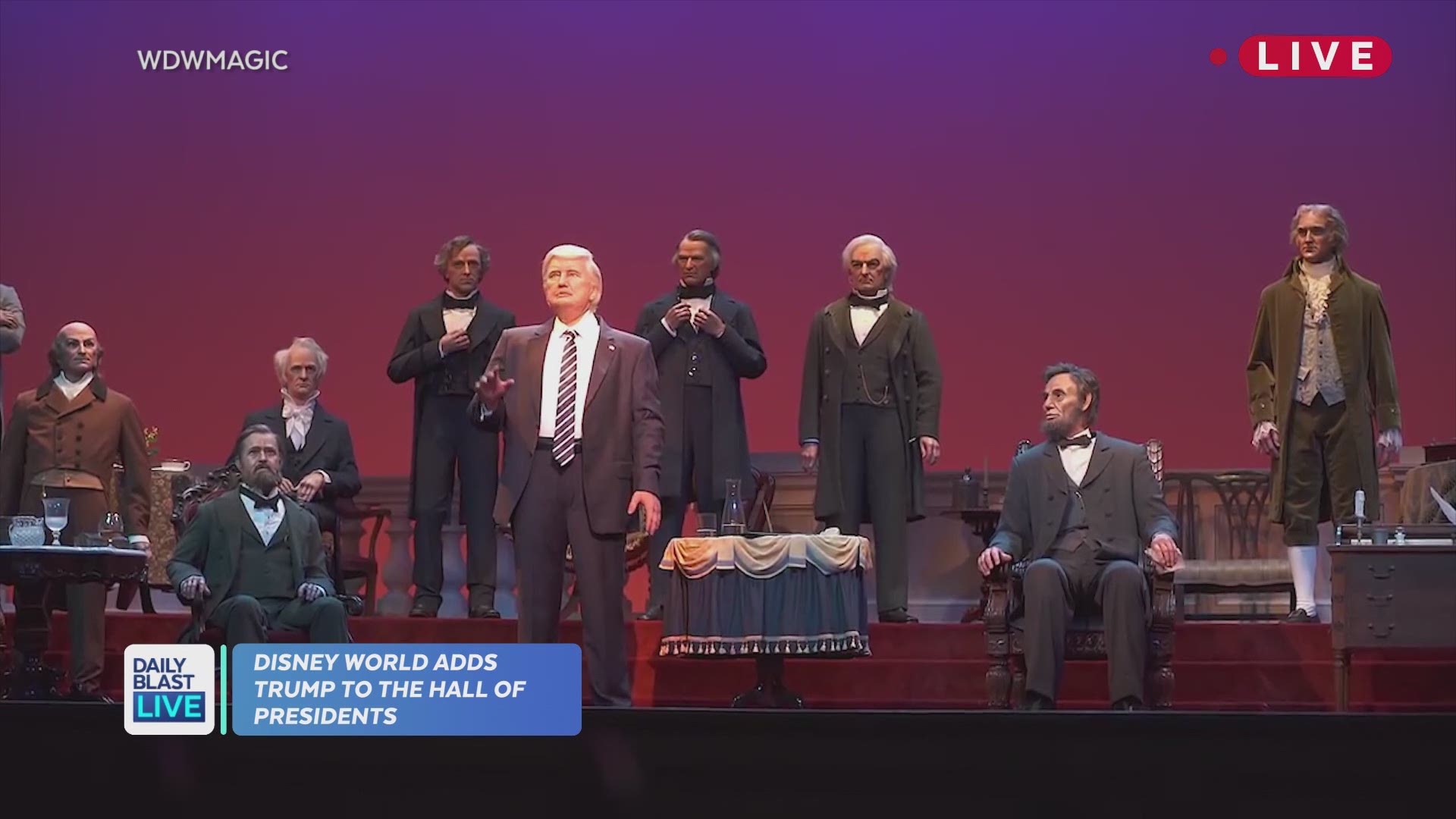 Donald Trump is now a fixture in the Hall of Presidents exhibit at the Magic Kingdom in Orlando.
