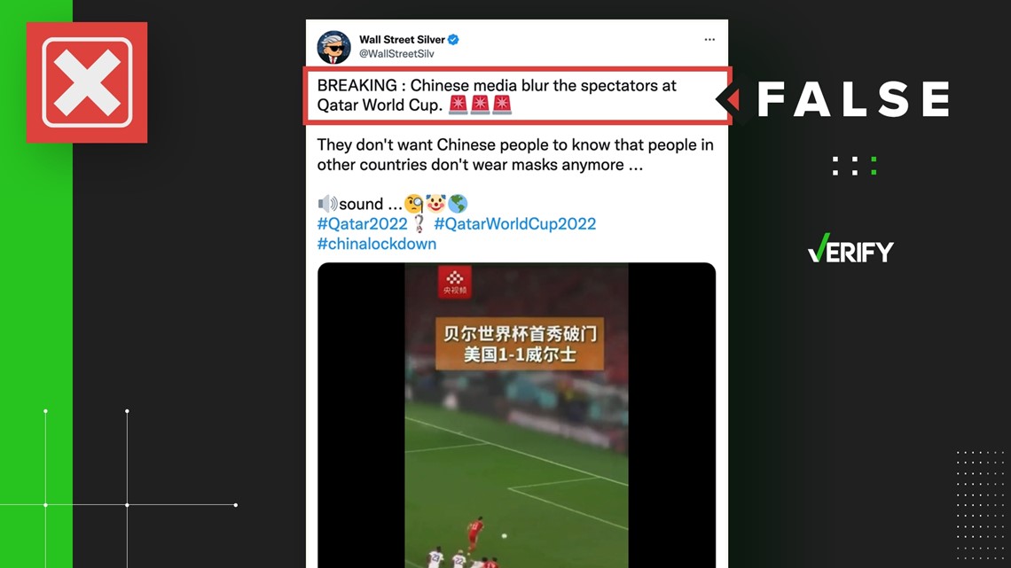 No, Chinese state media did not blur World Cup crowds as viral tweets suggest