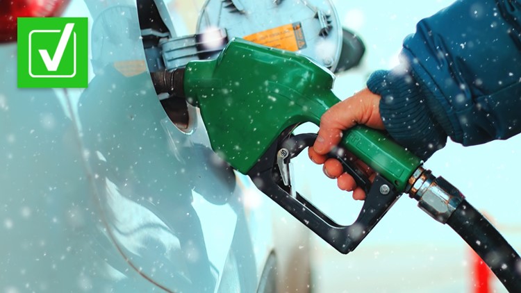 Yes, winter gas is slightly less fuel efficient than summer gas