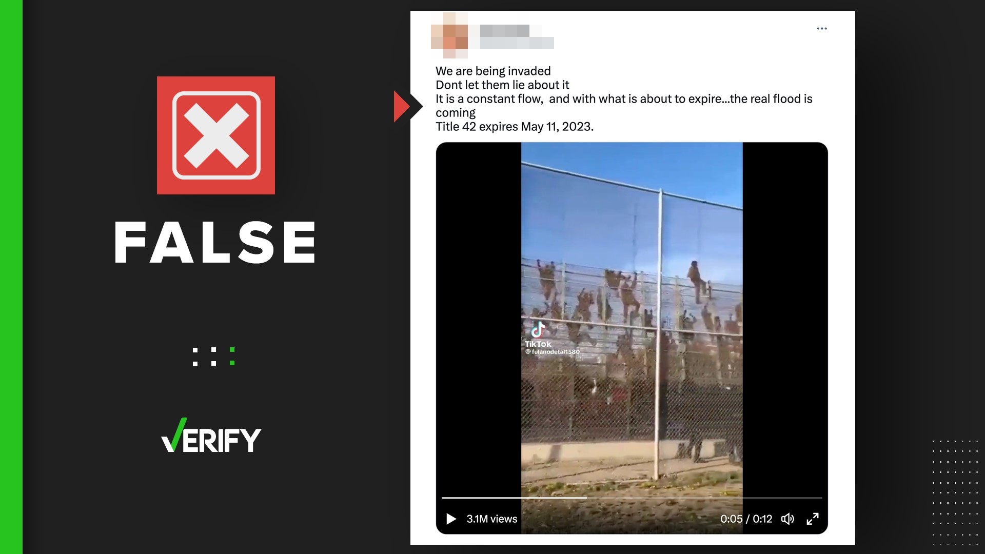A viral video that shows people climbing fence is being shared out of context ahead of Title 42's expiration. It was really shot in Melilla, a city in North Africa.