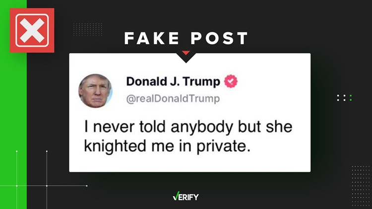No, Trump didn’t say he was knighted by Queen Elizabeth II on Truth Social