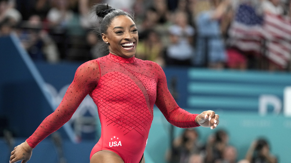 When does Simone Biles compete again in the Paris Olympics?