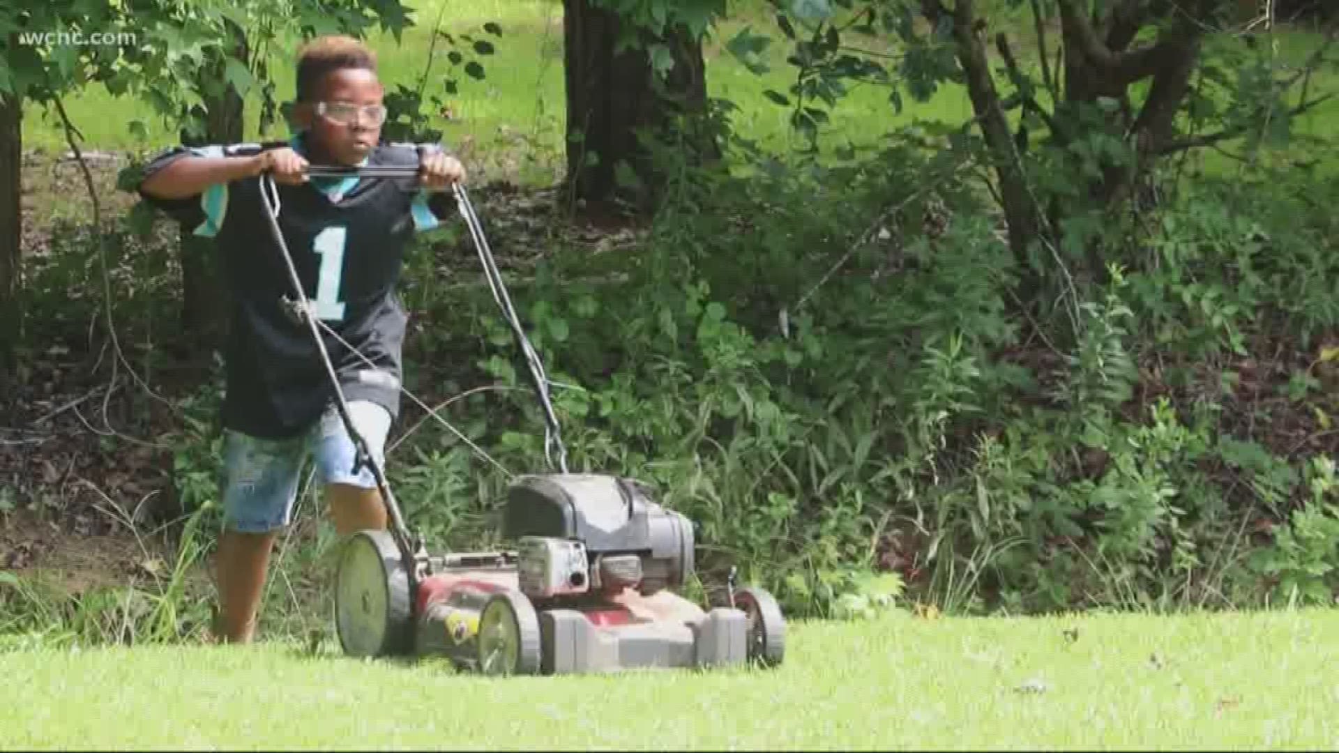 While most kids are playing video games or watching TV with friends this summer, 12-year-old Jaylin is working hard to save money for his own college education.