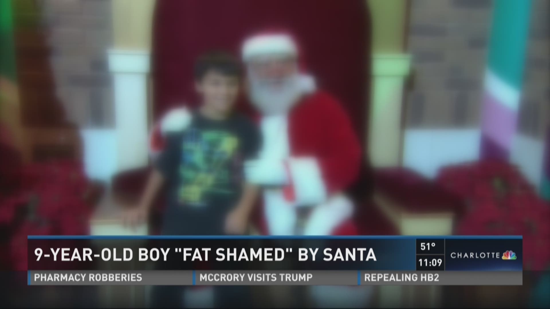 A North Carolina boy -- fat shamed by Santa!
