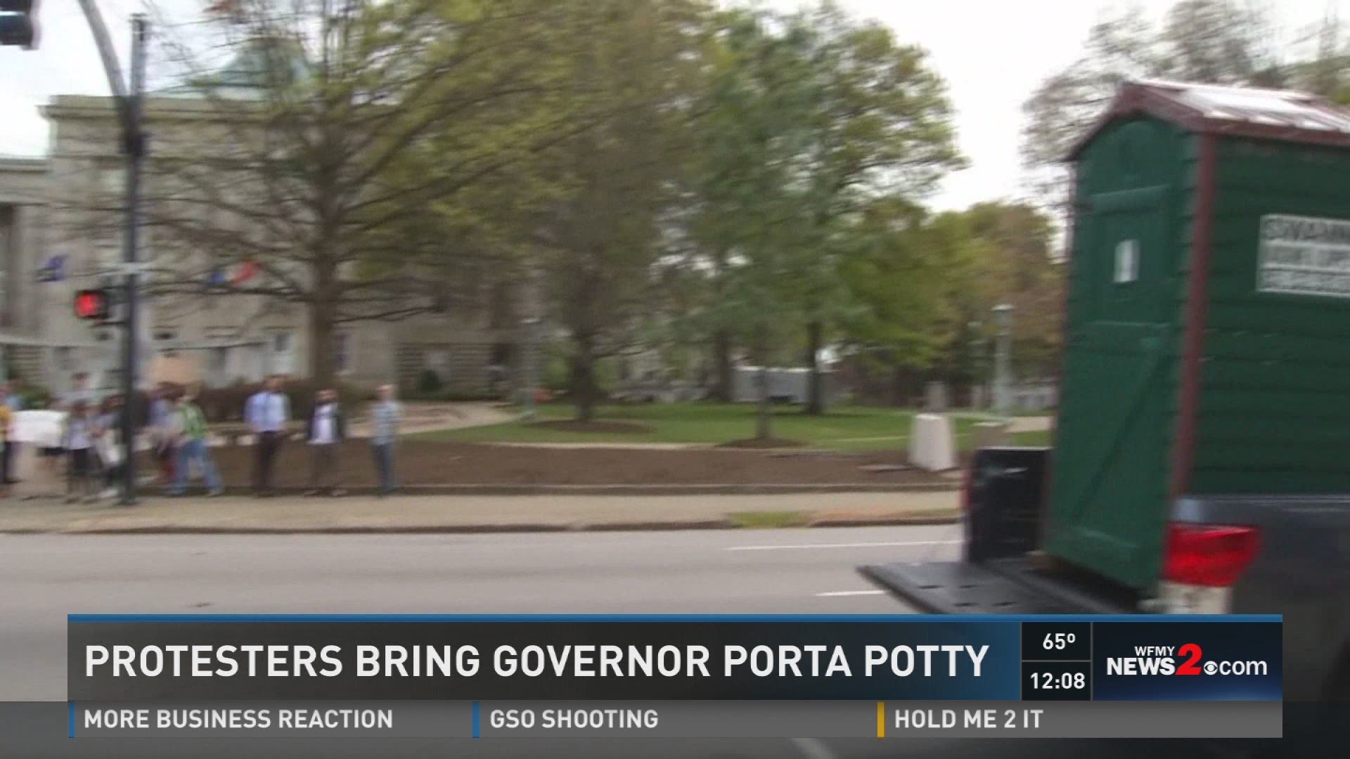 Friday a social media discussion about North Caroina's 'Bathroom Bill' led to delivery of a Porta John to the State Capitol for Gov. Pat McCrory