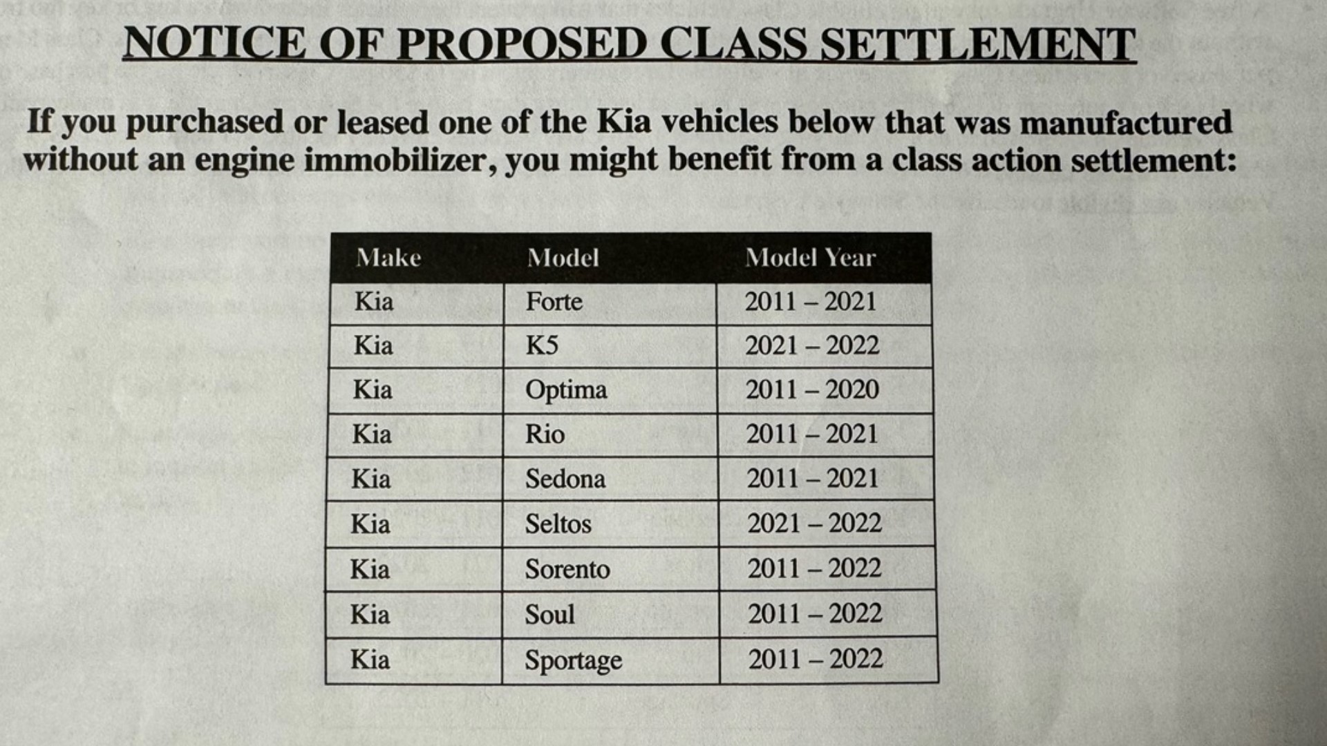 Kia will reimburse you for locks and insurance if you provide proof.
