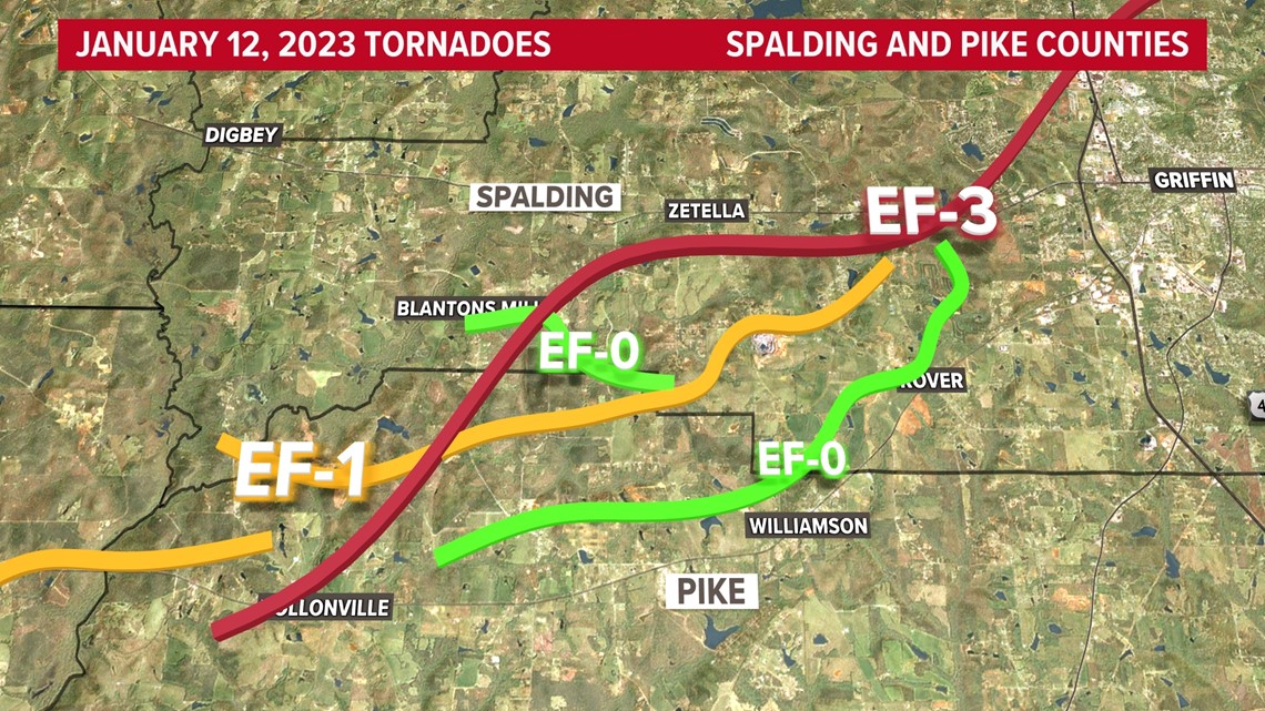 NWS says tornadoes rotated around larger circulation in January