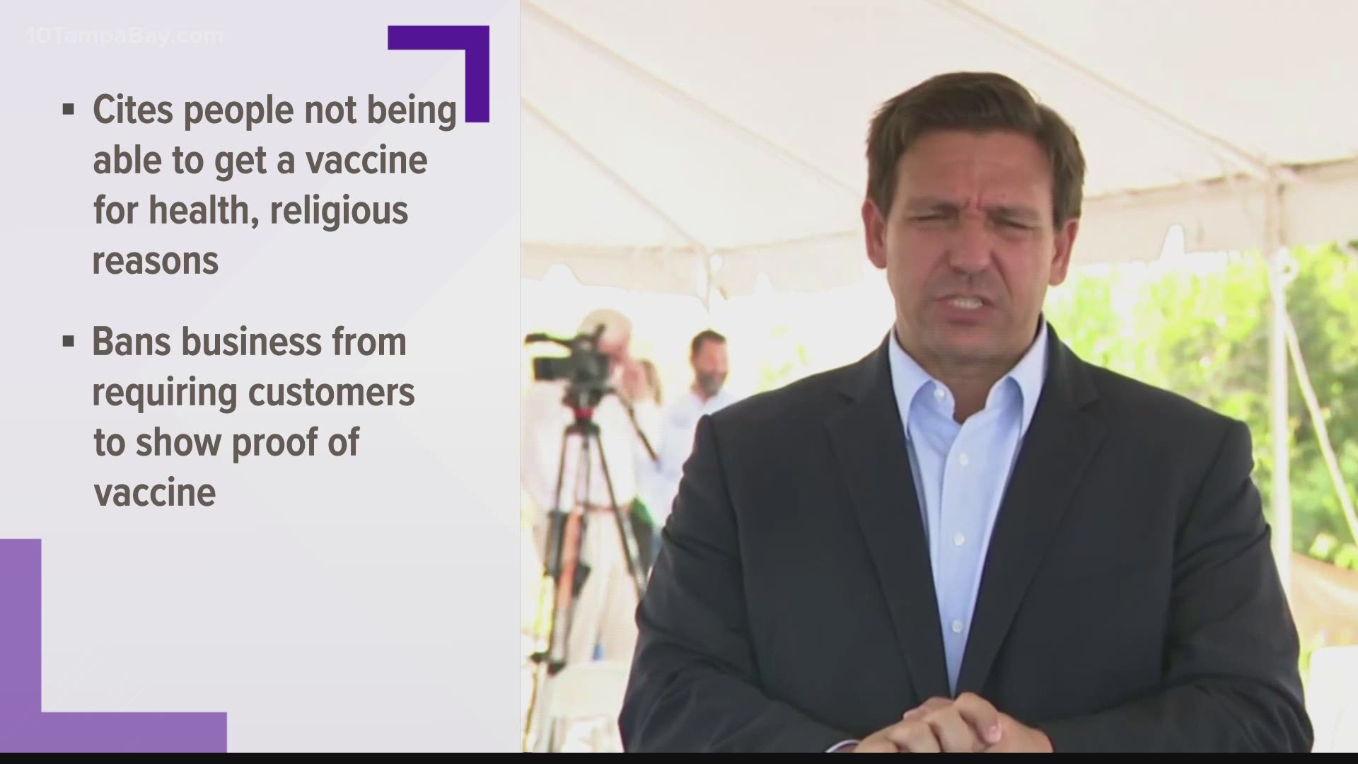 The governor's order says vaccine passports “will reduce individual freedom and will harm patient privacy.”