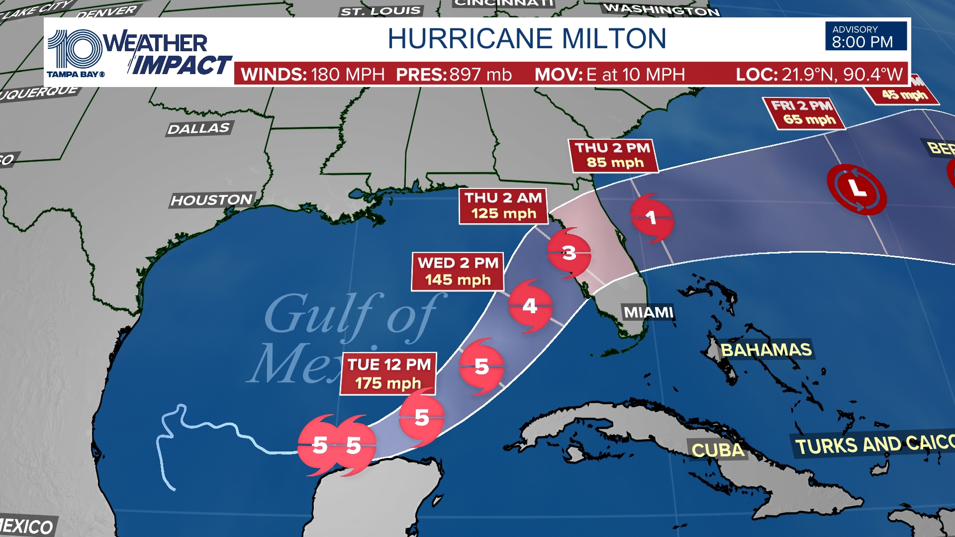 Hurricane Milton is continuing to "rapidly intensify" as it continues its track toward Florida, according to national hurricane forecasters.