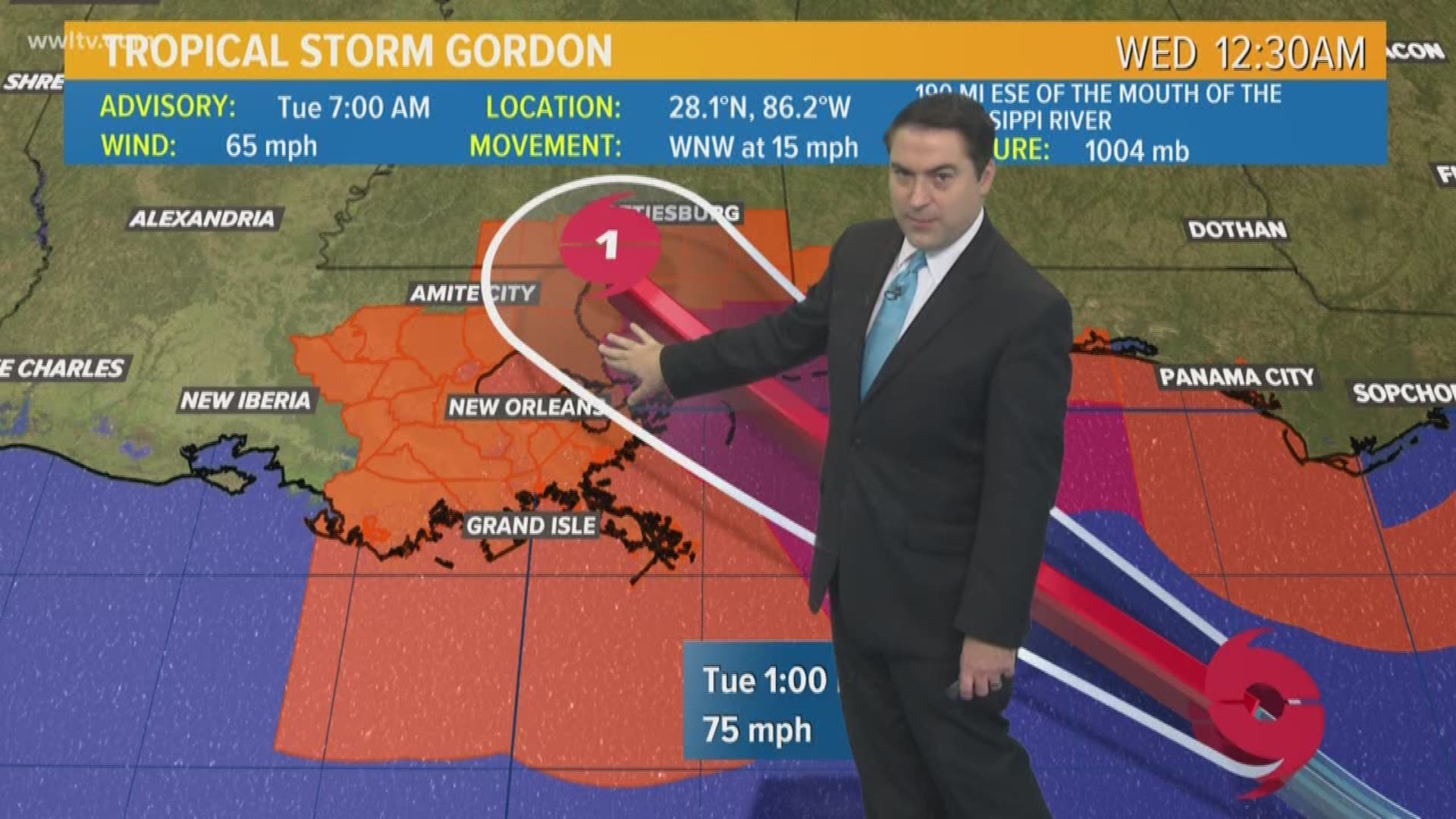 7 AM - Tropical Storm Gordon expected to make landfall as hurricane