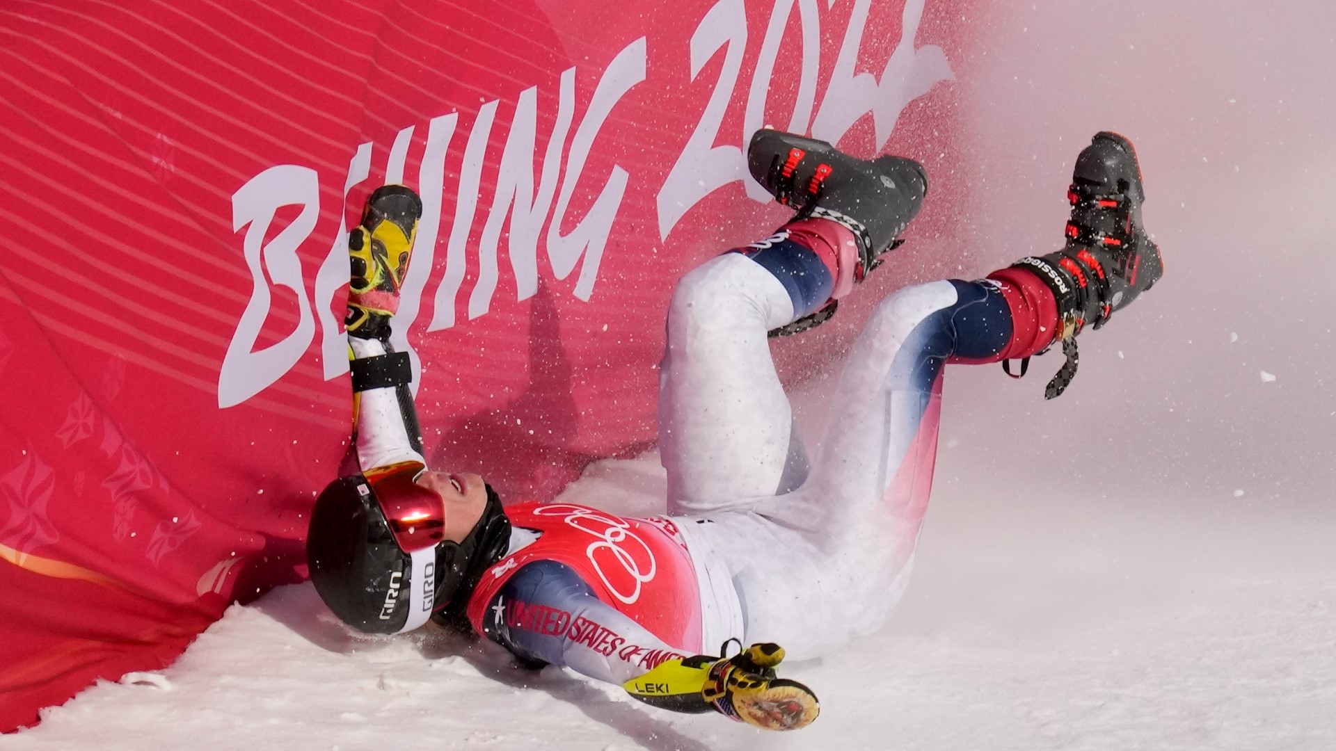 American alpine skier Nina O'Brien was involved in a hard crash at the end of her second run in the women's giant slalom and was down for several minutes.