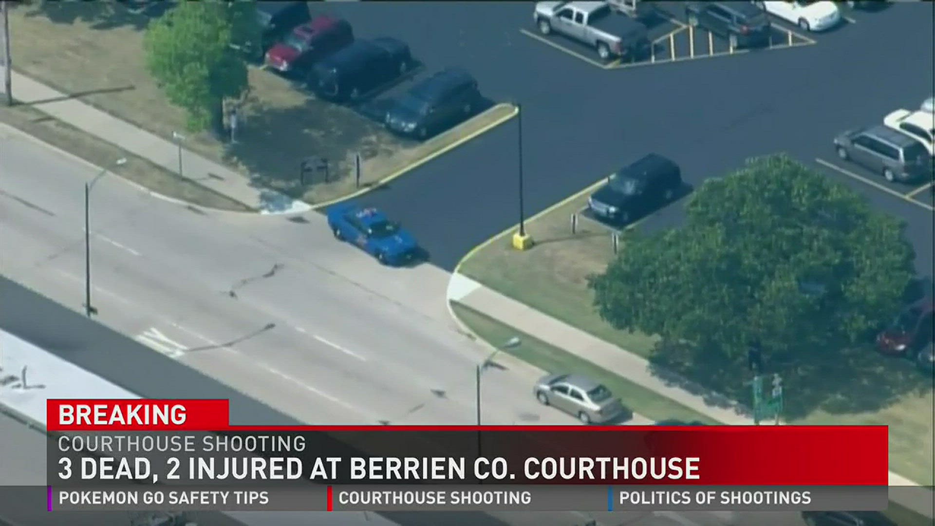 Two court bailiffs -- retired police officers -- were shot and killed by an inmate at the Berrien County Courthouse before police returned fire on the suspect, killing them.