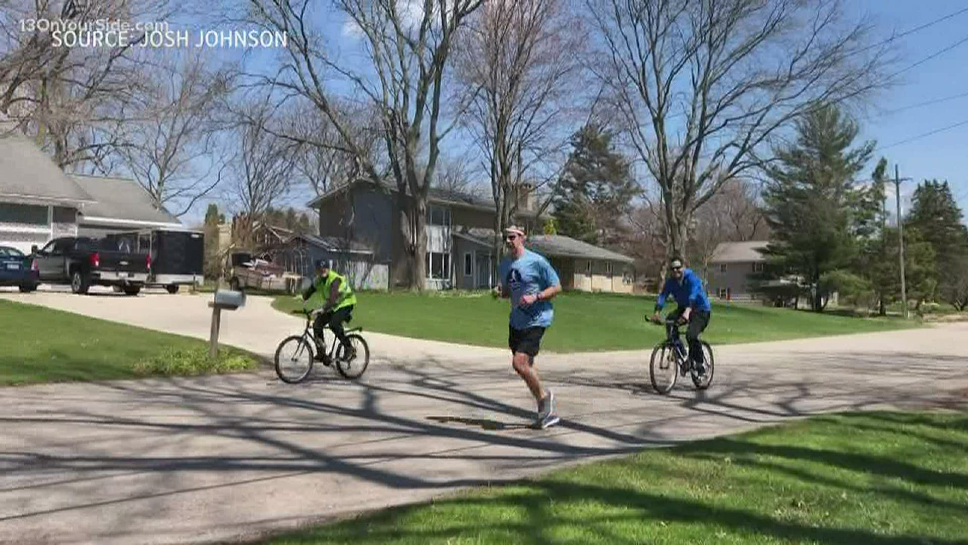 After the Boston Marathon was postponed, this man ran 26 miles around his neighborhood.